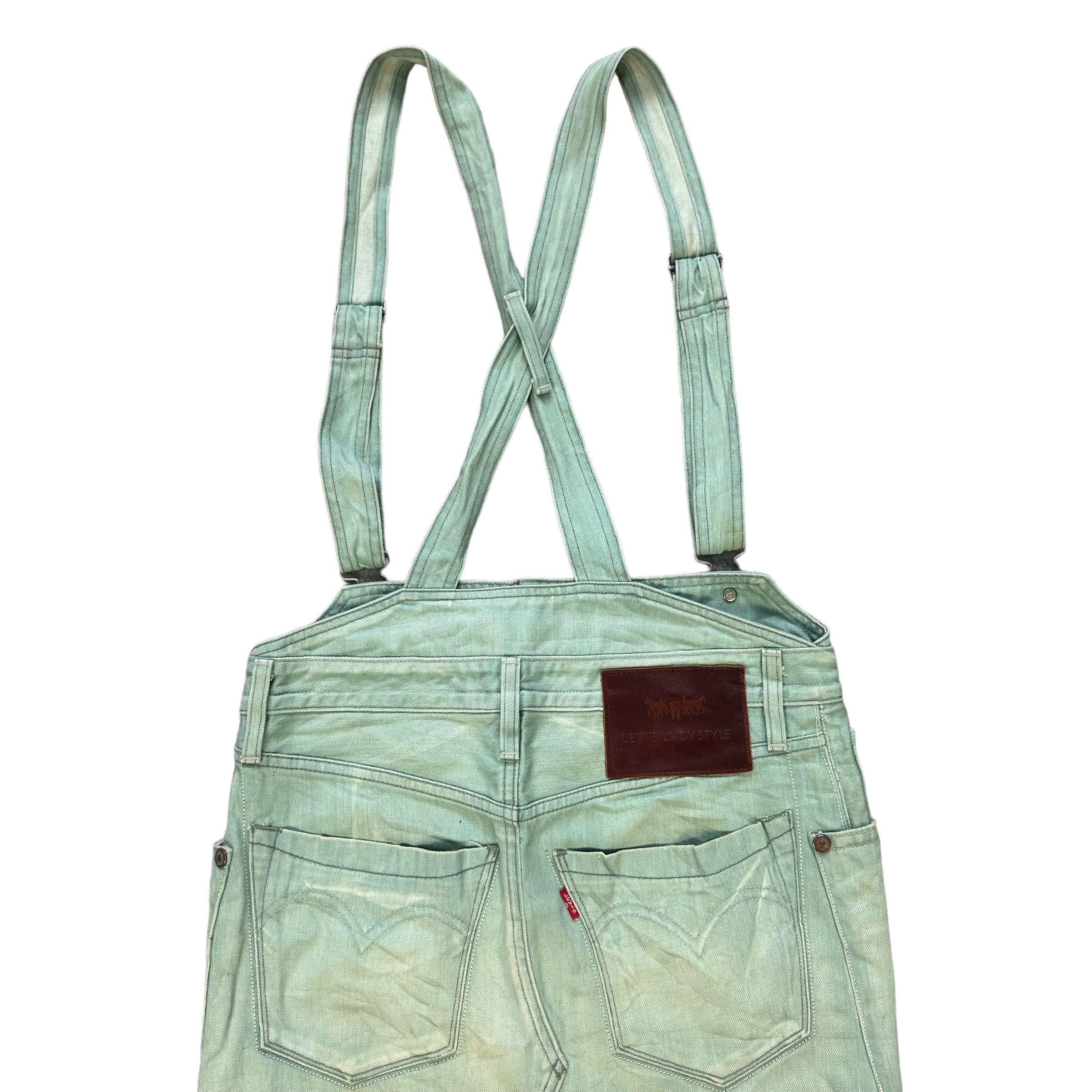 Levi's LEVIS LADY STYLE OVERALL MINI SKIRT IN GREEN DENIM #8659-019 Size 31" - 12 Thumbnail