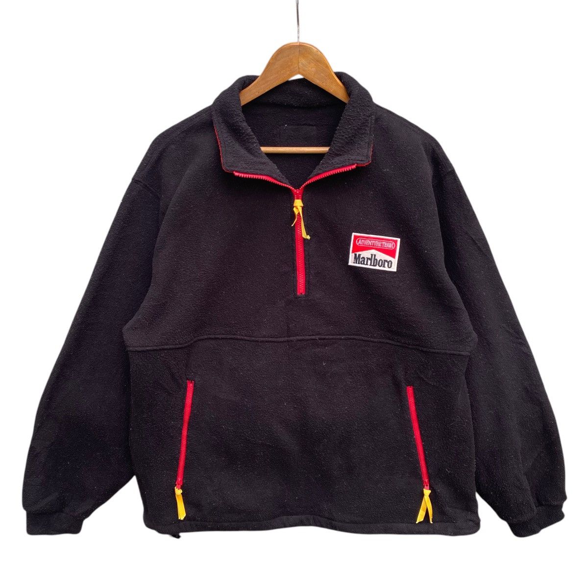 Marlboro × Vintage 💥90s MARLBORO FLEECE HALFZIP ANORAK SWEATER Size US L / EU 52-54 / 3 - 4 Thumbnail