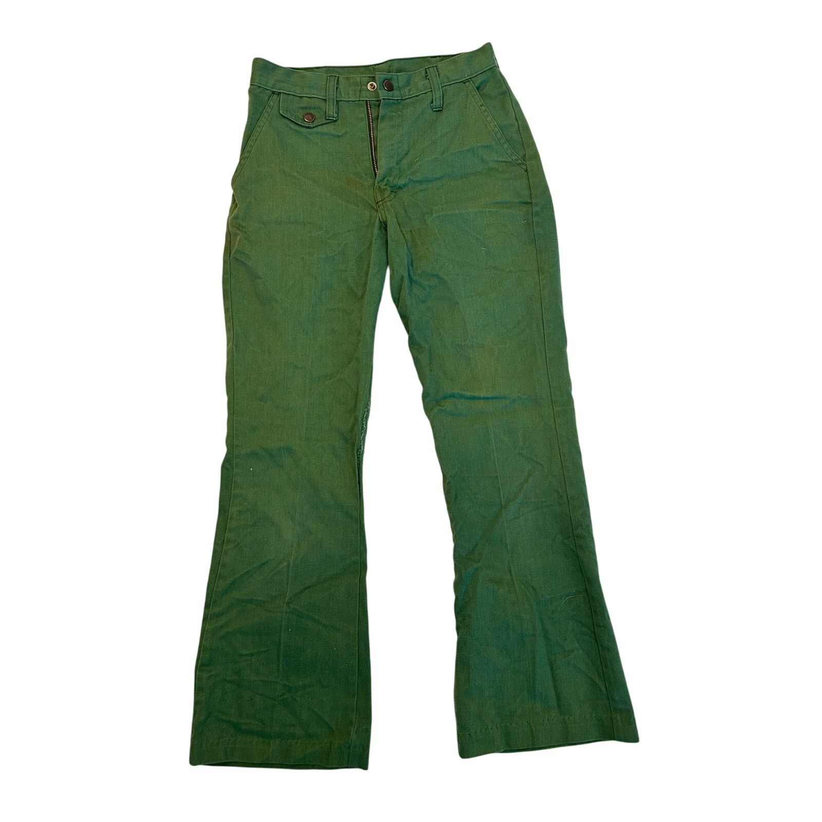 Other Vintage Forest Green High-Waisted Flare Pants, Size 2 Size 26" / US 2 / IT 38 - 1 Thumbnail