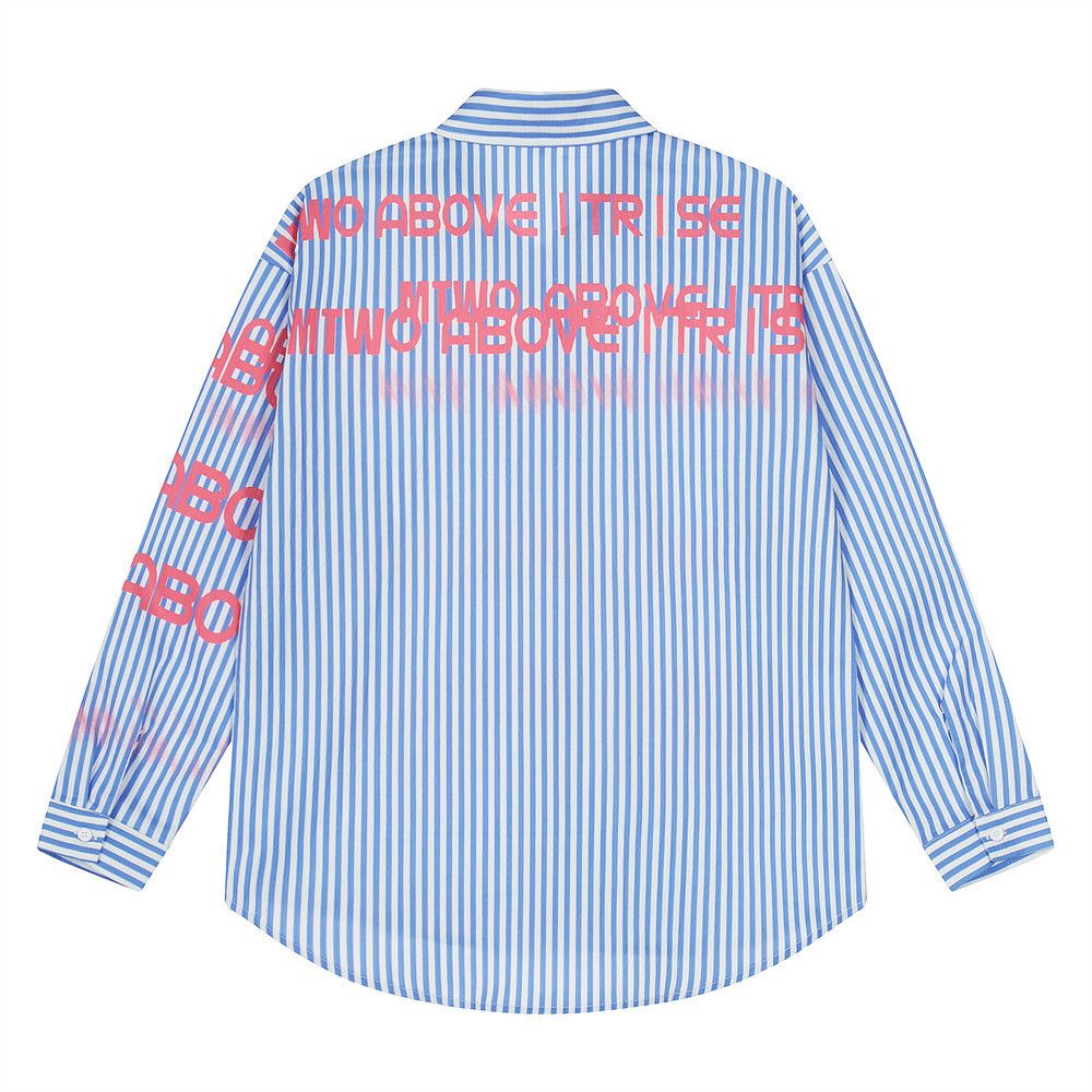Vintage Men's loose casual hip-hop letter print long-sleeved shirt Size US M / EU 48-50 / 2 - 2 Thumbnail
