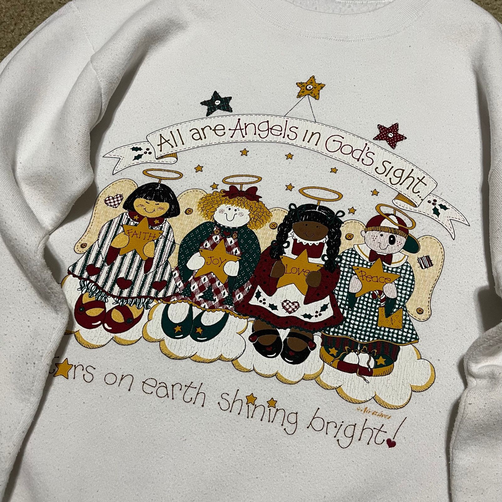 Jerzees Vintage 90s All Are Angels in Gods Sight Graphic Crewneck Size US M / EU 48-50 / 2 - 3 Thumbnail