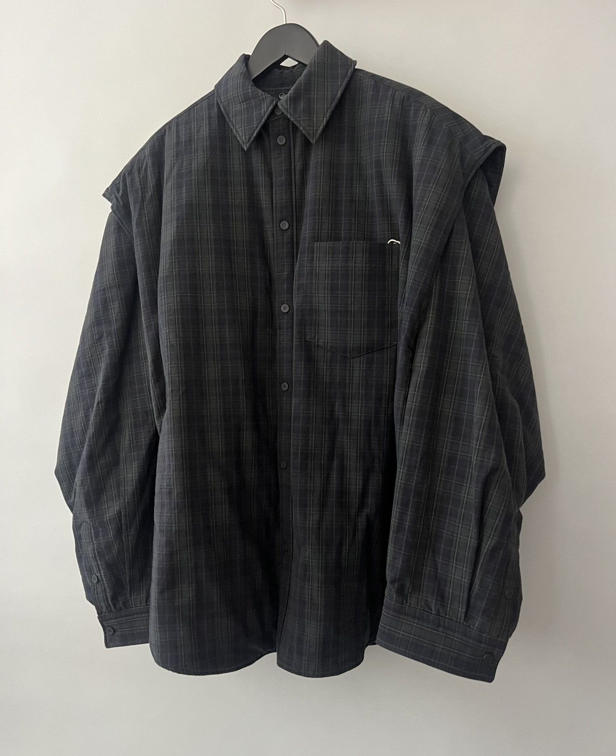 Balenciaga Balenciaga Check Oversized Padded Flannel Shirt Size US XL / EU 56 / 4 - 5 Thumbnail