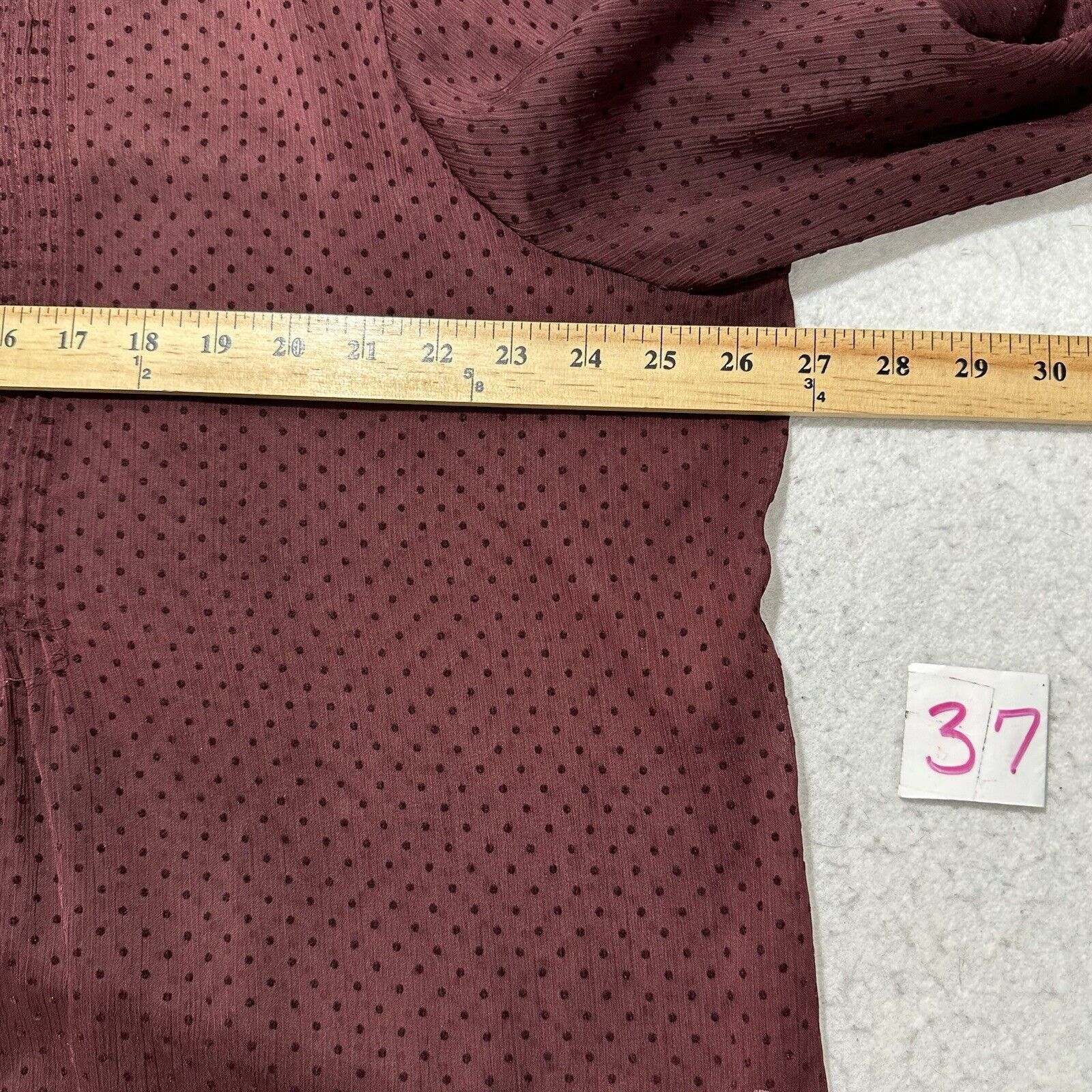 Old Navy Old Navy XXL Relaxed Crepe Burgundy Polka Dot Sheer Blouse Size XXL / US 16-18 / IT 52-54 - 8 Thumbnail
