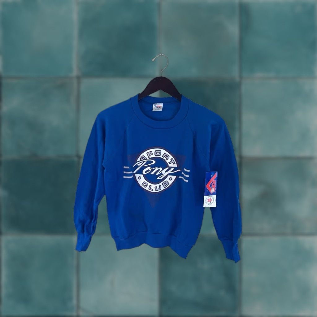 PONY VINTAGE PONY Sweatshirt Crewneck Mens Small Blue 80s Deadstock NWT Made in USA Size US S / EU 44-46 / 1 - 1 Thumbnail