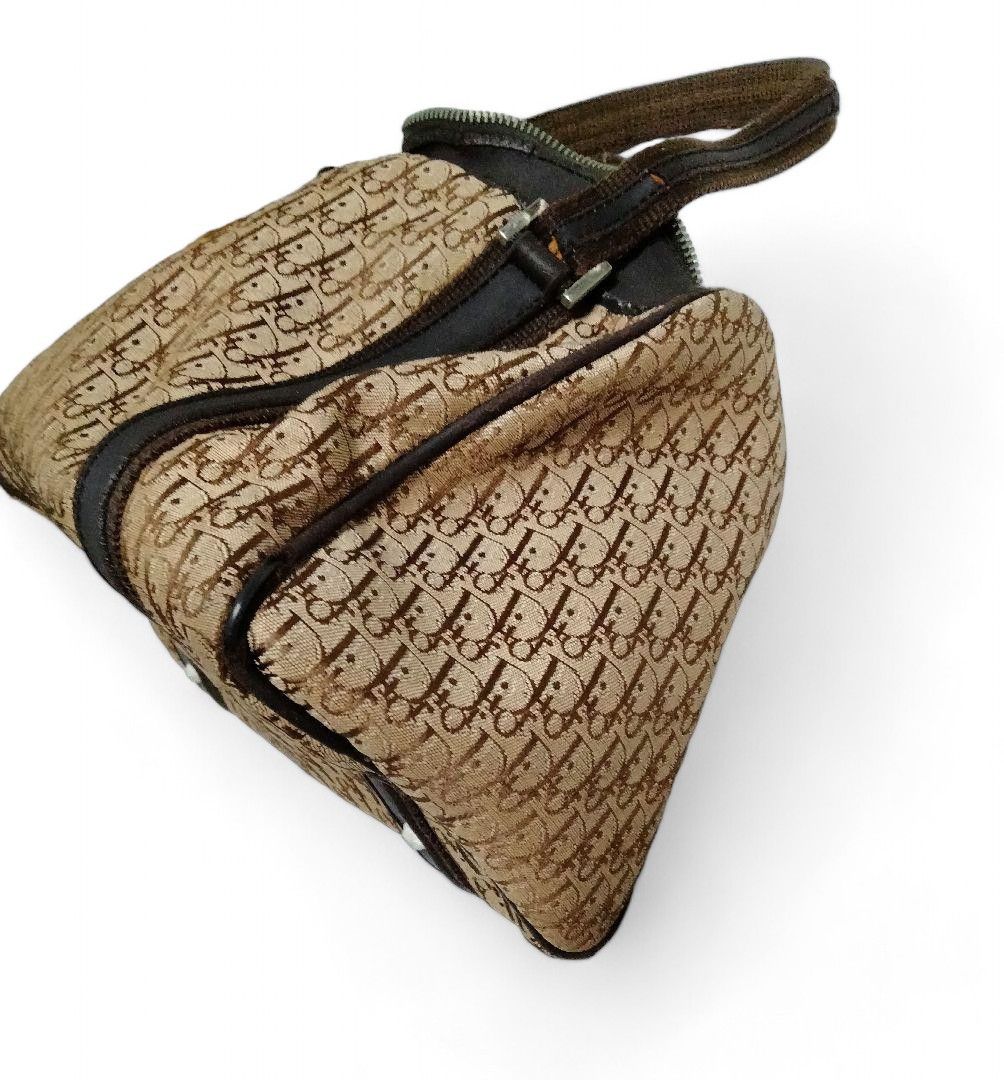 Dior Dior - Canvas Boston Chic Trotter Handbag Beige Brown Size ONE SIZE - 4 Thumbnail