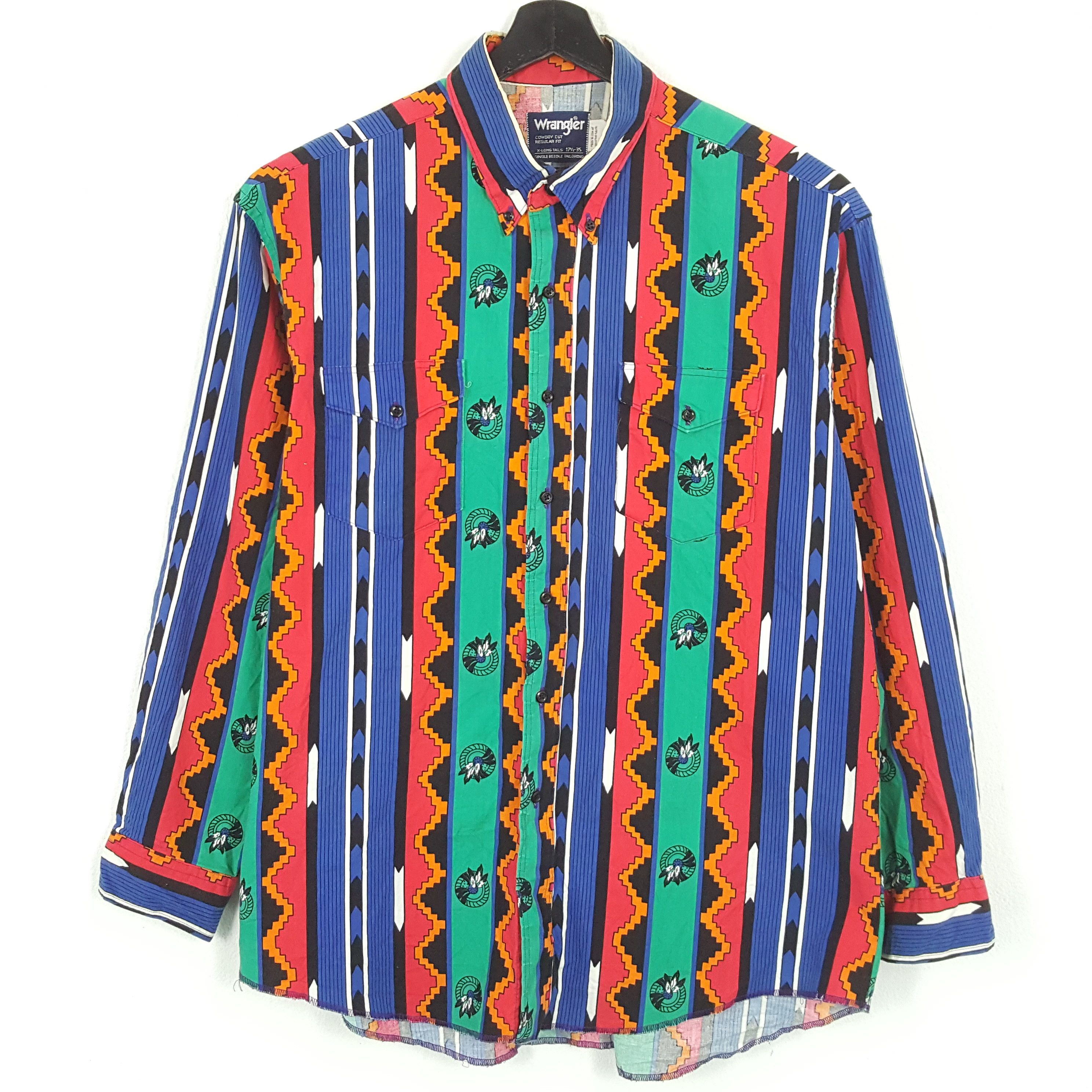 Vintage × Wrangler WRANGLER Classic Fashion Style Shirt Streetwear Size US XL / EU 56 / 4 - 1 Thumbnail