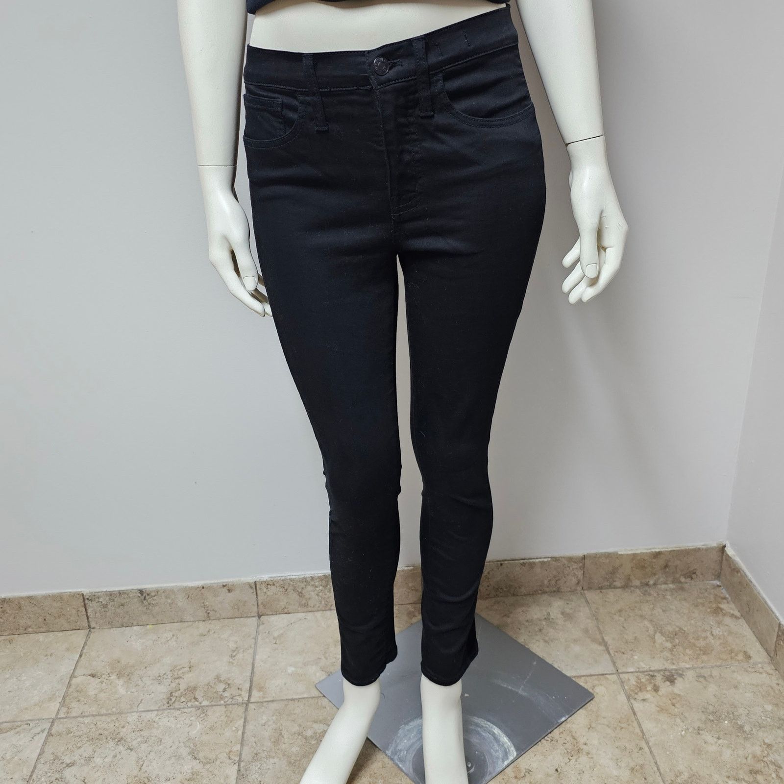 Madewell Madewell Mid-Rise Skinny Black Jeans Velvet Side Stripes 26 Size 26" / US 2 / IT 38 - 1 Thumbnail