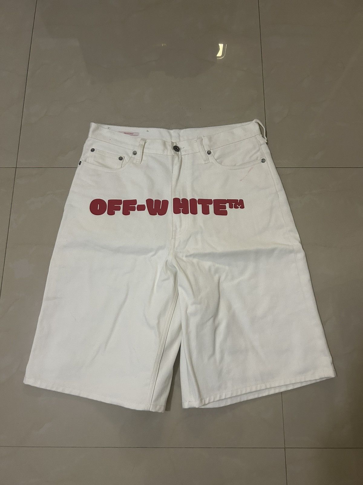 Off-White Off White Denim Shorts in White Size US 30 / EU 46 - 1 Thumbnail