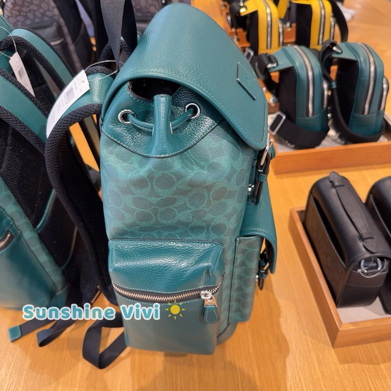 Coach NWT Coach MEN Sprint Backpack Colorblock CBI12 Sea Green Size ONE SIZE - 7 Thumbnail