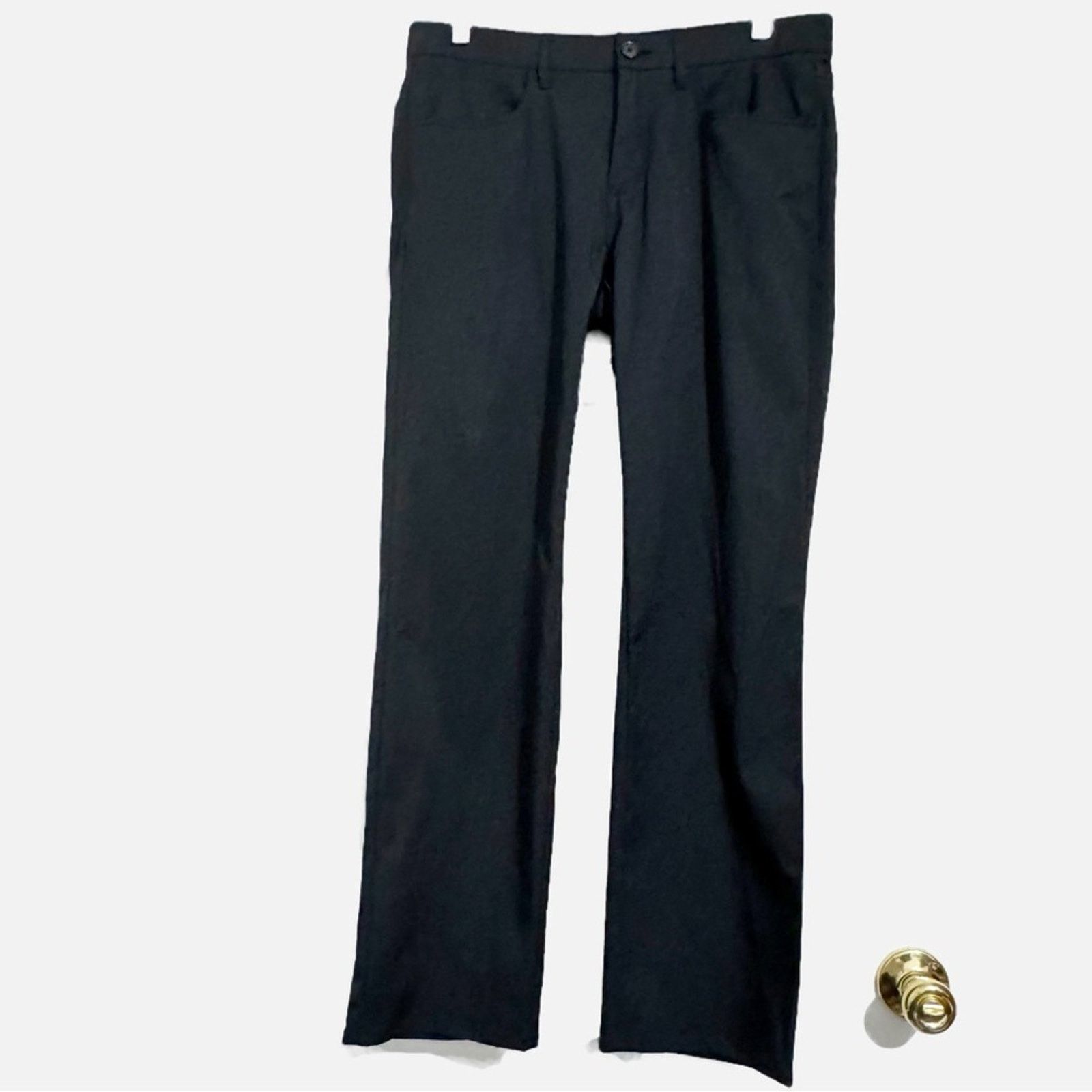 Perry Ellis Perry Ellis Premium Black Flat Front Pants Men’s Size 32x30 Size US 32 / EU 48 - 1 Thumbnail