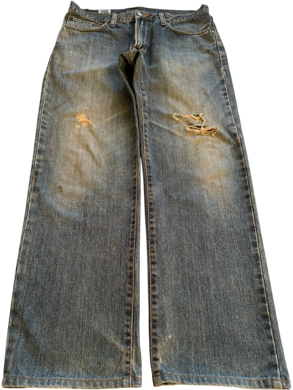 Edwin Vintage Edwin 404 Rusty Mud Wash Ripped Baggy Jeans Size US 34 / EU 50 - 1 Thumbnail