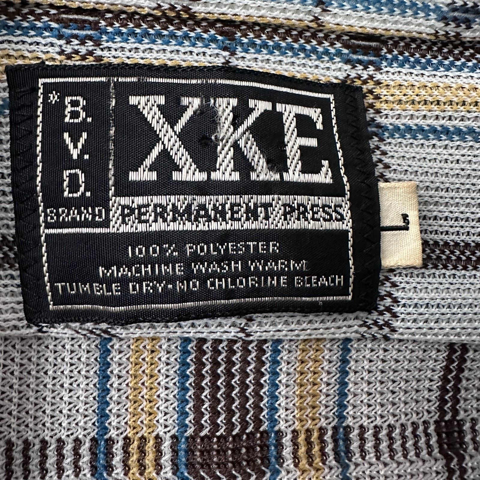 Other VTG BVD XKE Disco Shirt Mens Large Multi Plaid Collar Button Size US L / EU 52-54 / 3 - 6 Thumbnail