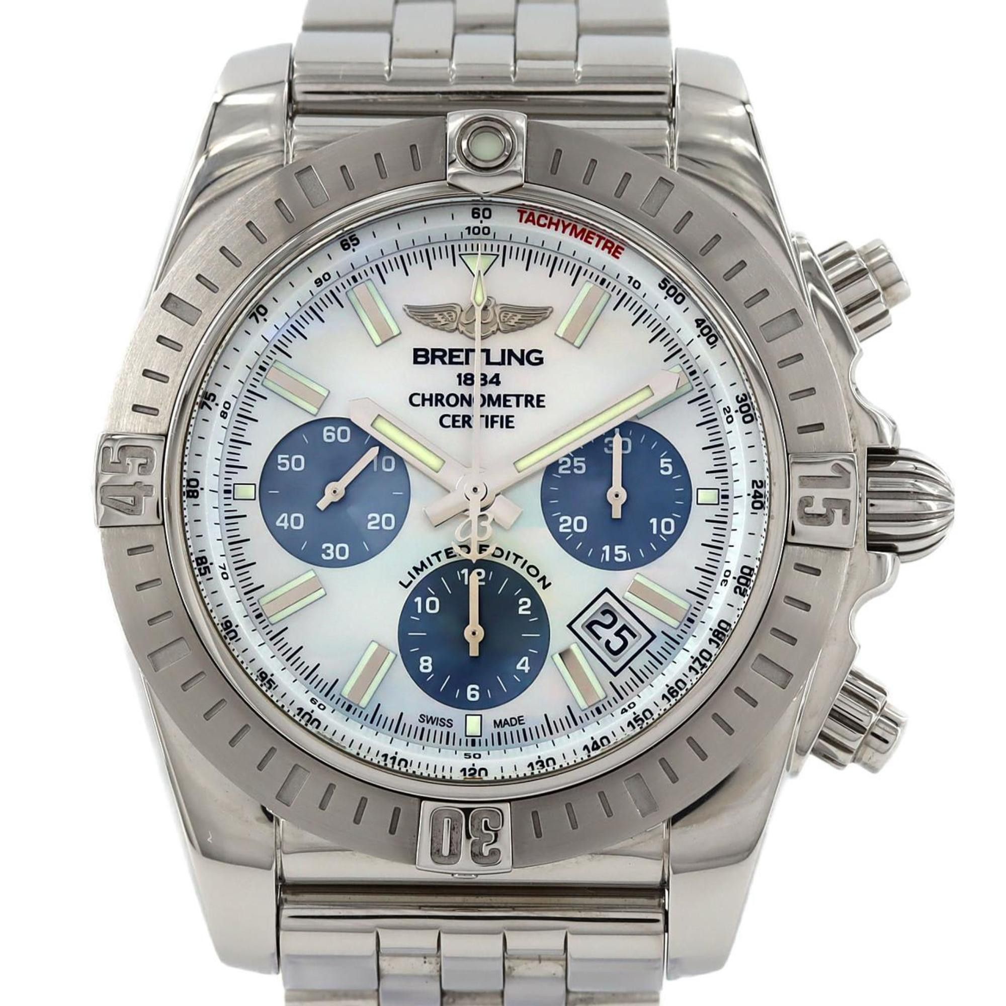 Breitling Breitling Chronomat JSP Mother of Pearl LIMITED AB0115 S001W-PPA SS Automatic Watch Size ONE SIZE - 1 Thumbnail