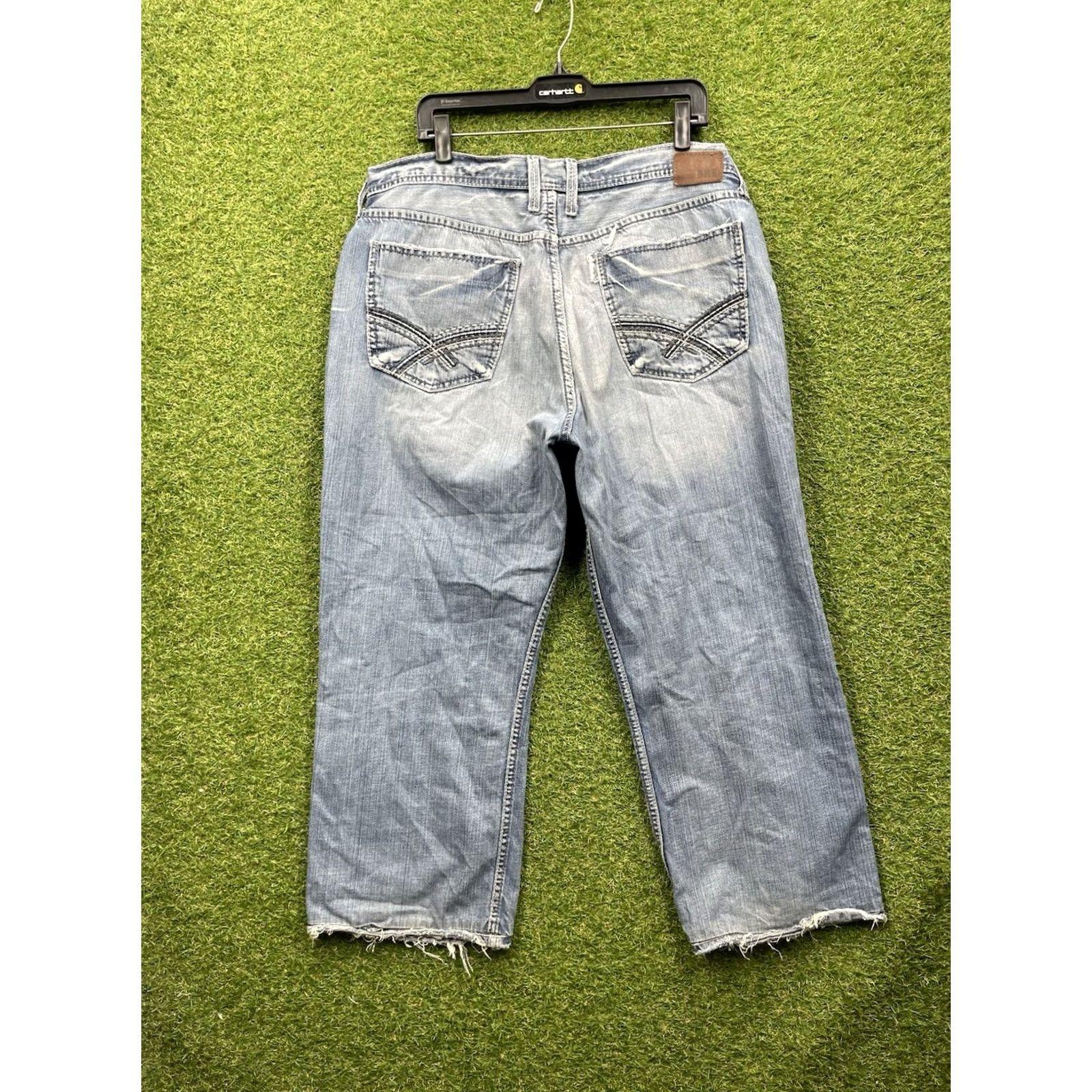 Vintage BKE Jeans Mens 36 Seth Straight Leg Distressed Light Wash 36x28 Blue Buckle 3D Y2K 90s 2000s Jeans Mens Size US 36 / EU 52 - 7 Thumbnail