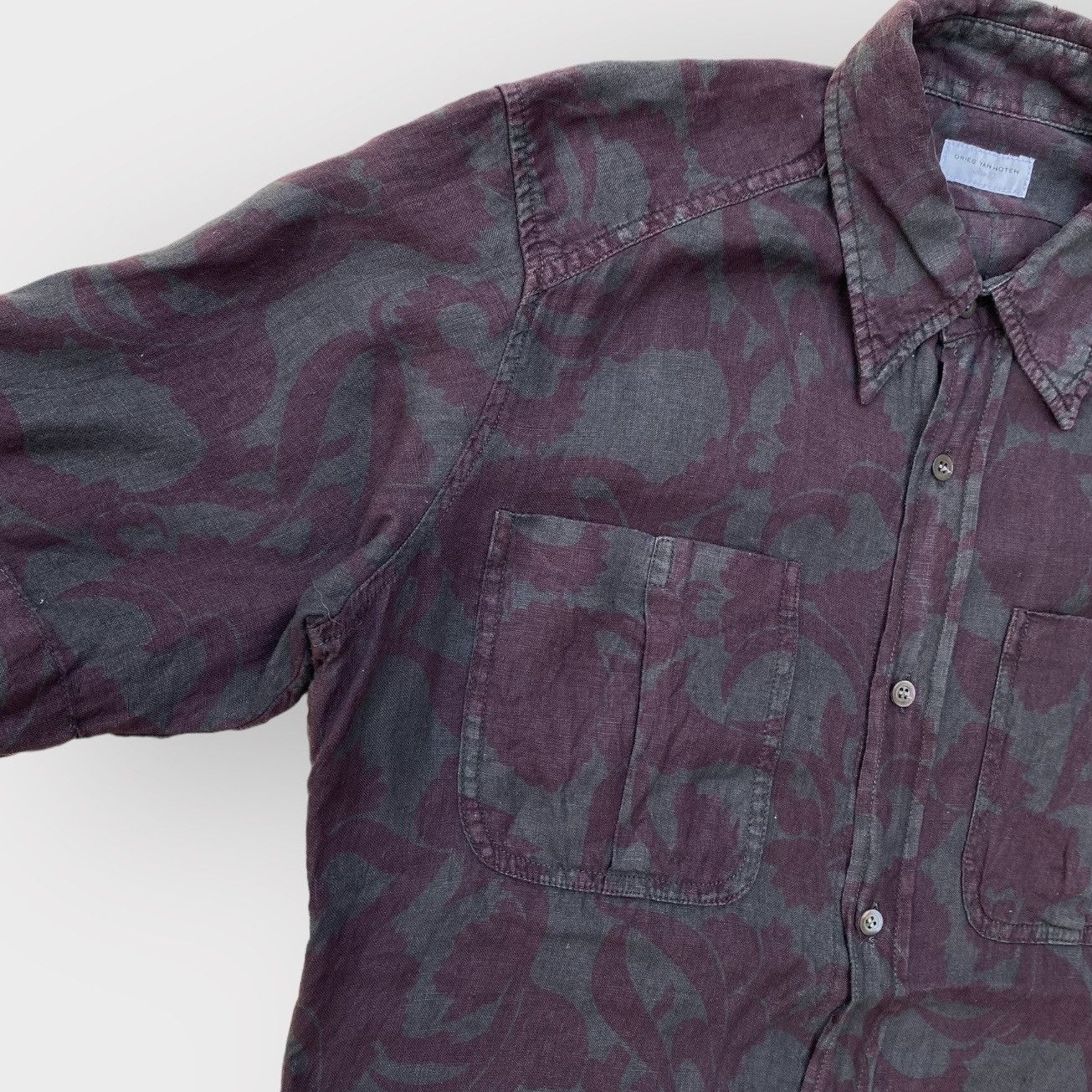 Dries Van Noten Linen Print Shirt Size US M / EU 48-50 / 2 - 3 Thumbnail
