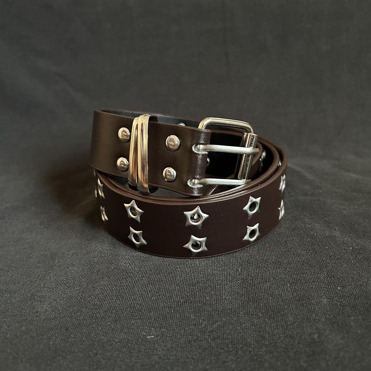 Japanese Brand × Vintage Y2K 2000s Style Brown Western Bullet Holes Studded Belt Size ONE SIZE - 4 Thumbnail
