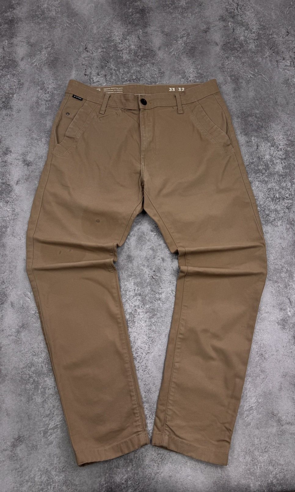 G-Star G-Star Raw Men Bronson 2.0 Chino Pants Beige Straight Size US 33 - 6 Thumbnail