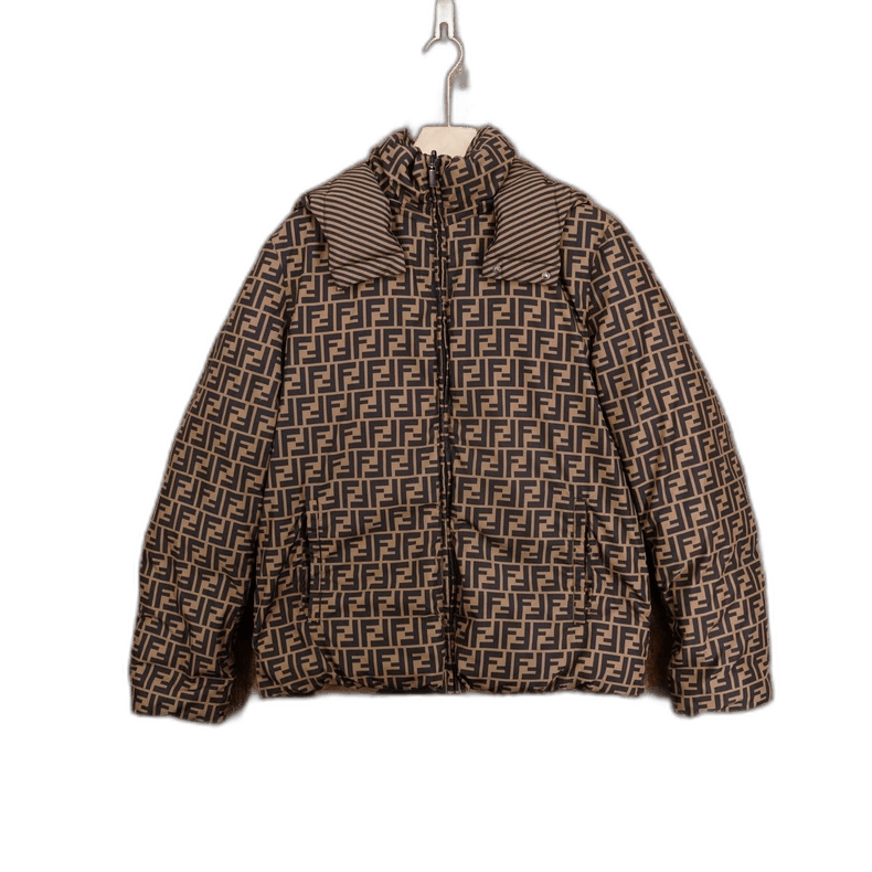 Fendi Fendi Brown Double F Reversible Hooded Jacket Size L / US 10 / IT 46 - 1 Thumbnail
