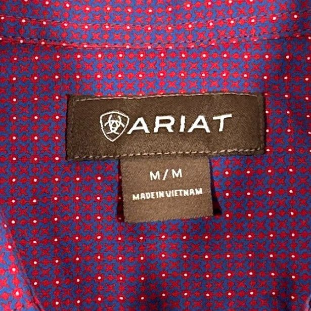 Ariat Ariat Button-Up Shirt Mens Medium Purple Geometric Western Cowboy 100% Cotton Size US M / EU 48-50 / 2 - 3 Thumbnail