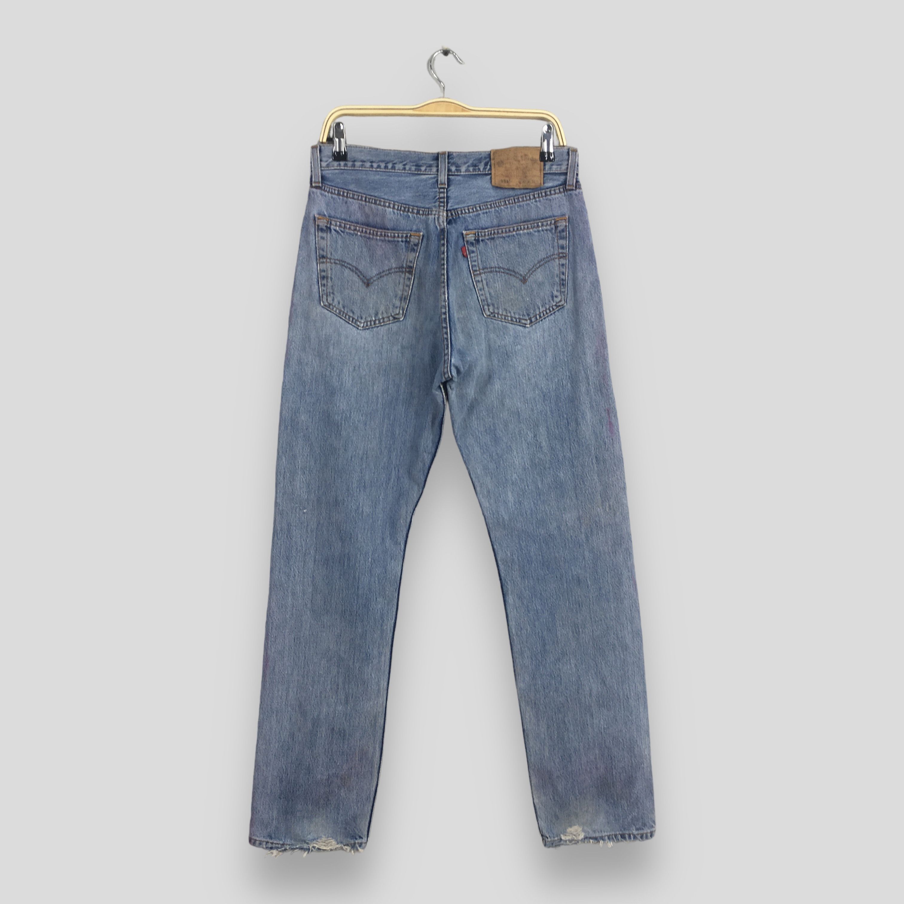 Levi's Size 30x30.5 Vintage 90s Levi's 501 Faded Blue Jeans Size US 30 / EU 46 - 8 Thumbnail