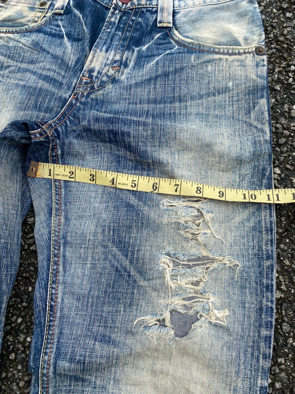 Edwin 💥FLARE💥VINTAGE EDWIN 503 BLUE DISTRESSED DENIM Denim Size US 31 - 7 Thumbnail