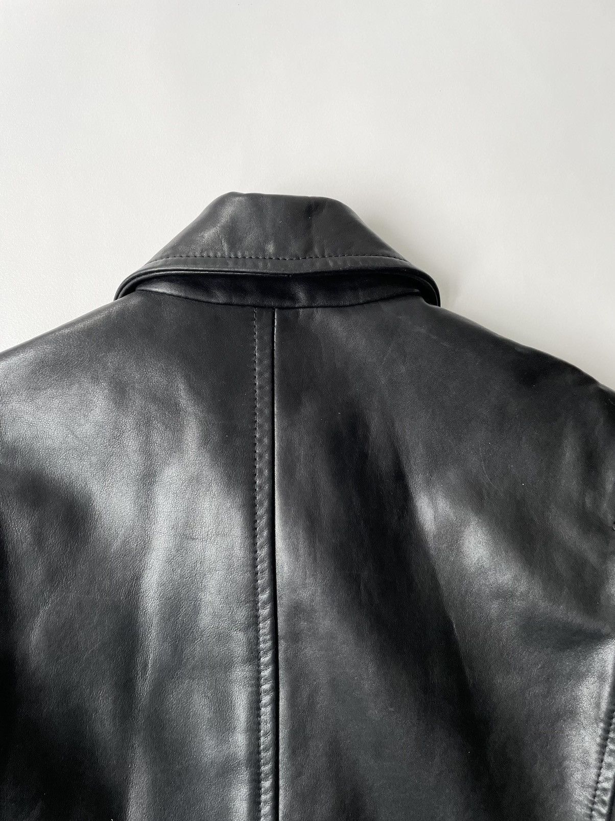 Prada A/W 2000 Black Leather Overcoat Size S / US 4 / IT 40 - 14 Thumbnail