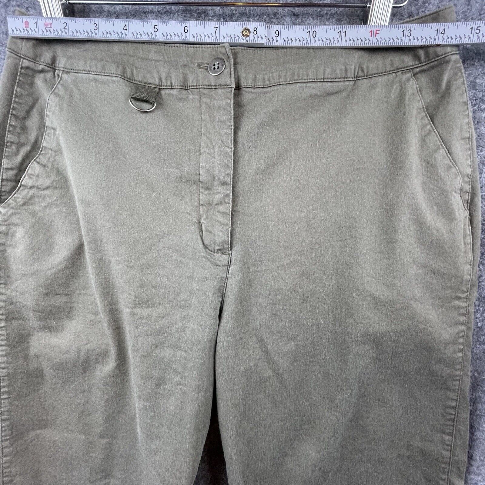 Chicos Chico's Design Pants Womens 1 Small Olive Straight Crop Wide Size 29" - 5 Thumbnail