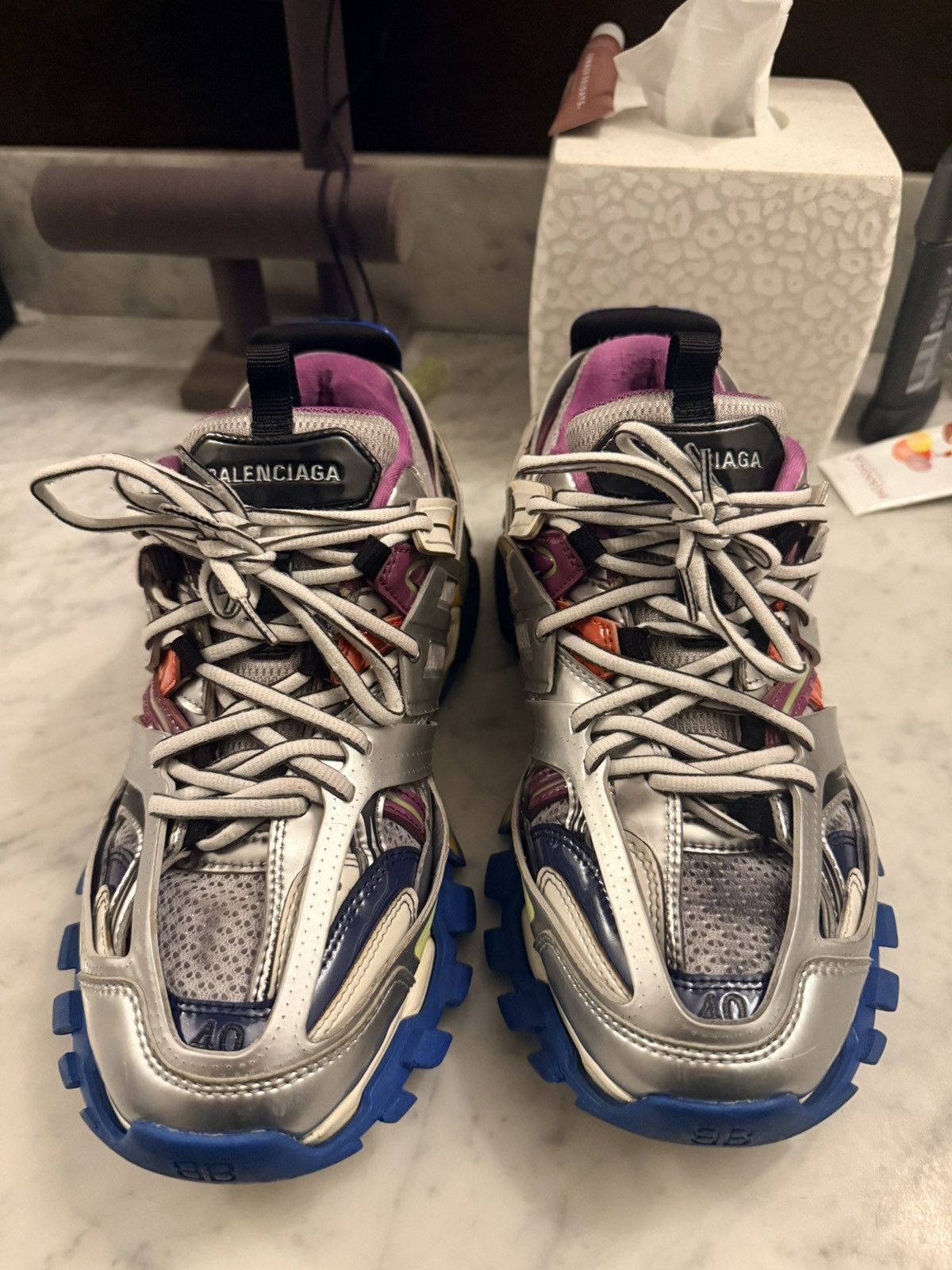 Balenciaga balenciaga multi color metallic track runner/trainer Size US 8 / EU 41 - 3 Thumbnail