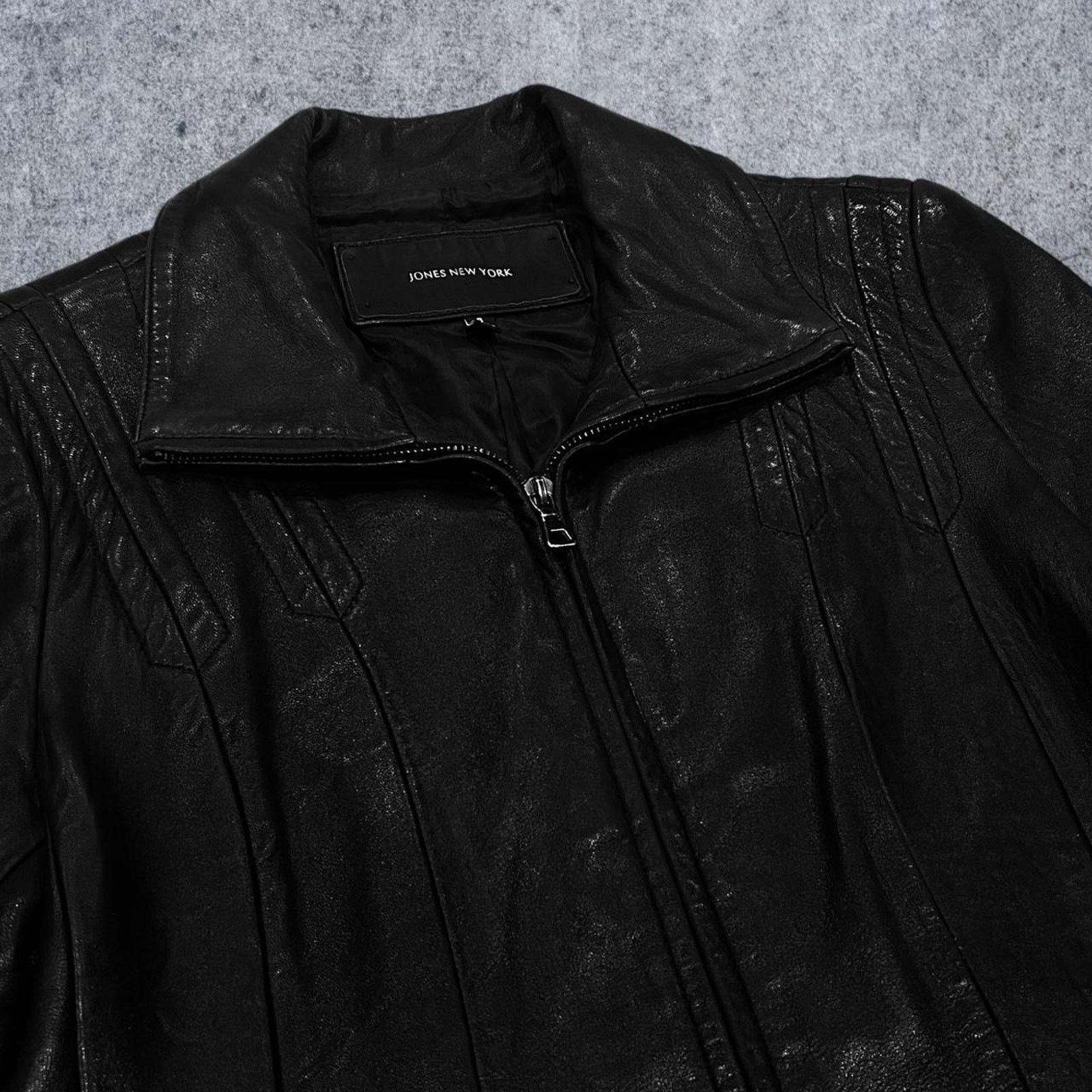 Jones New York Jones New York Black Genuine Leather Full Zip-Up Jacket Size S / US 4 / IT 40 - 2 Thumbnail