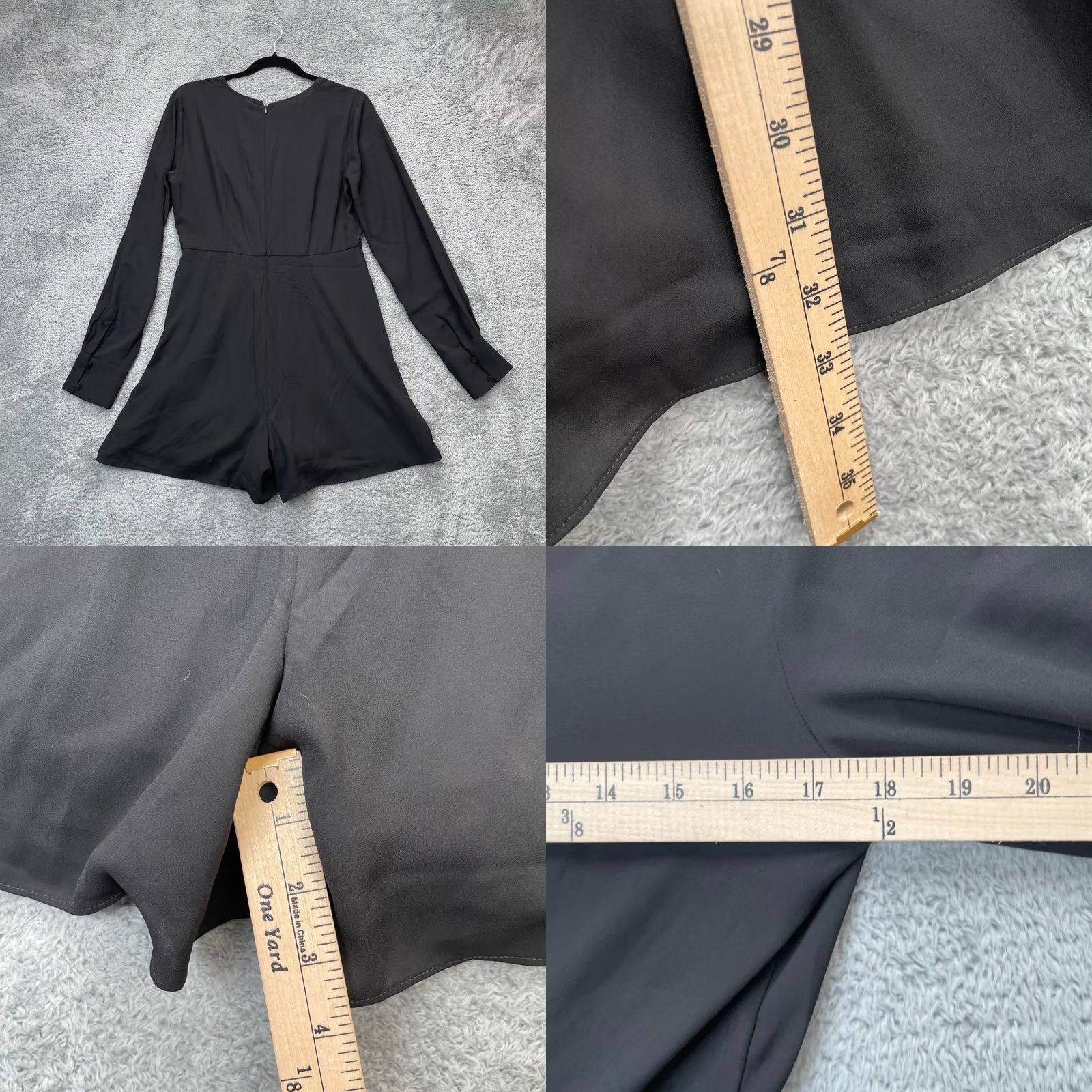 Express Express Romper Womens M Black One Piece Neck Twist Front Lined Back Zip Size 32" / US 10 / IT 46 - 8 Thumbnail