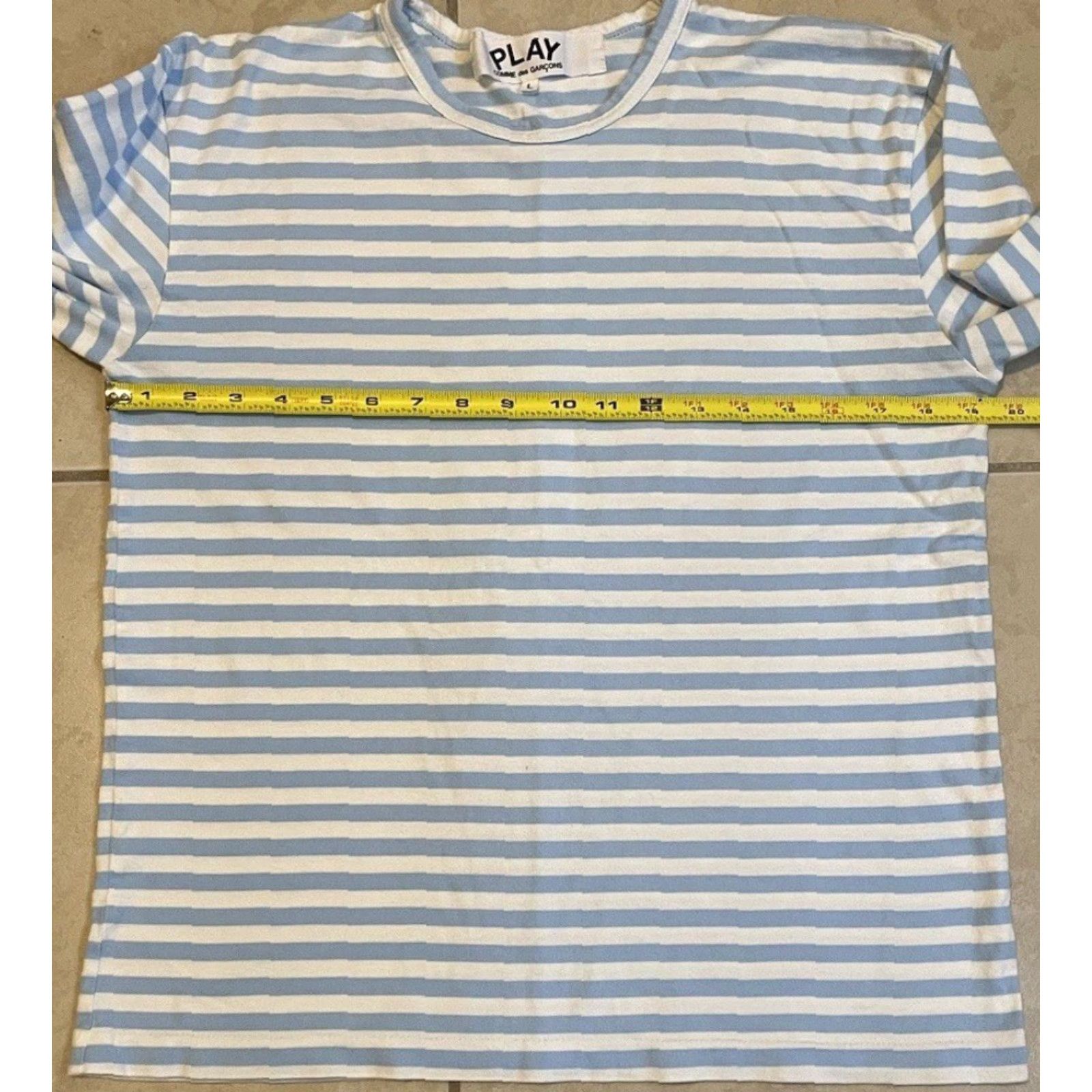 Comme des Garcons Girl VINTAGE Comme Des Garcons PLAY Striped Shirt L Womens Long Sleeve T-Shirt White Blue Beach Surf Nautical Designer 90s Size L / US 10 / IT 46 - 6 Thumbnail