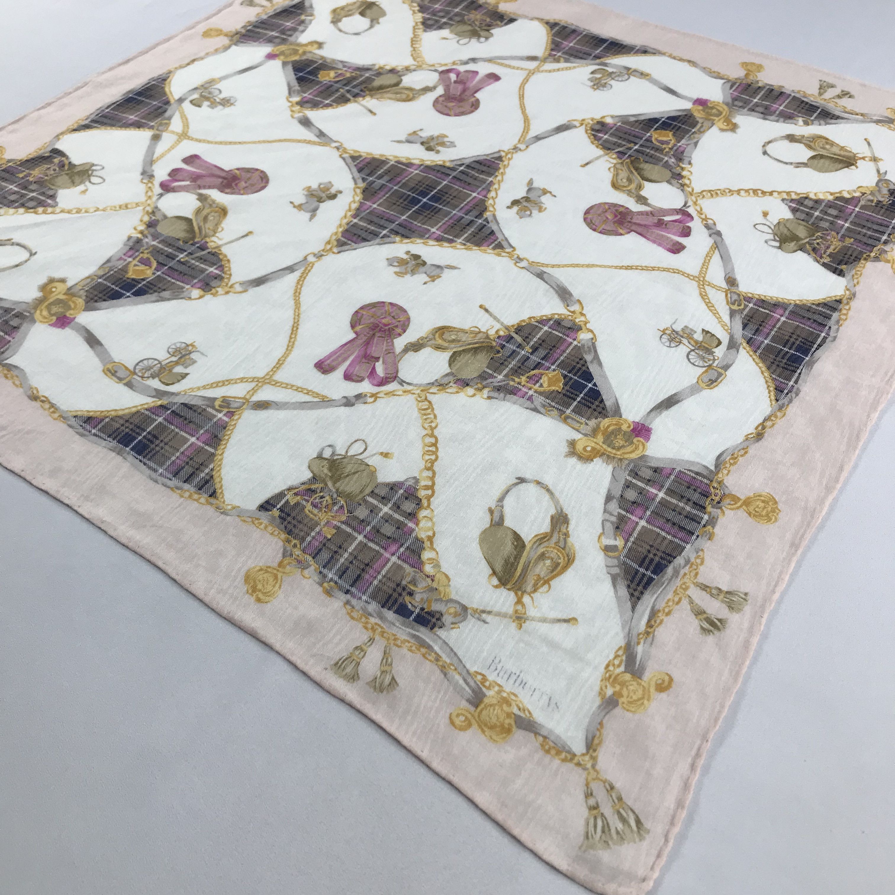 Burberry × Vintage Burberry Bandana / Handkerchief / Neckerchief - S2104 Size ONE SIZE - 2 Thumbnail