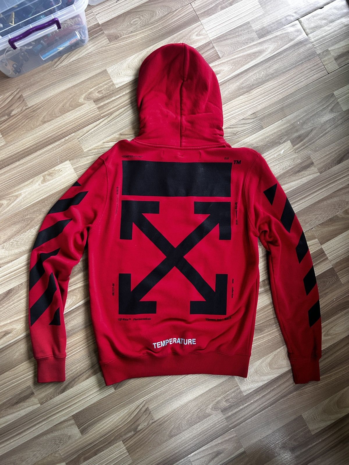 Off-White × Virgil Abloh Off White Mona Lisa Red Hoodie | Grailed