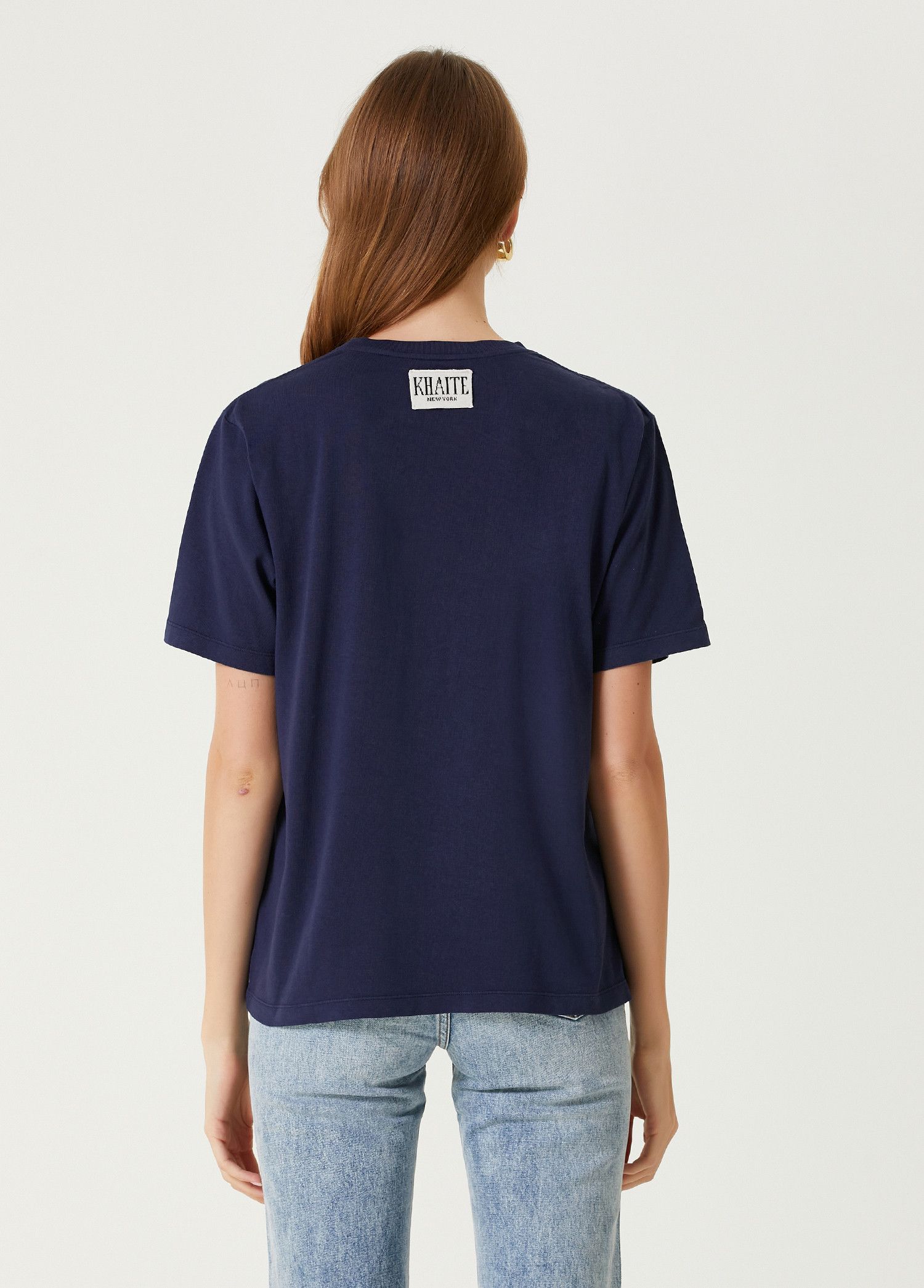KHAITE KHAITE Mae navy blue cotton crewneck t-shirt Medium Size M / US 6-8 / IT 42-44 - 3 Thumbnail