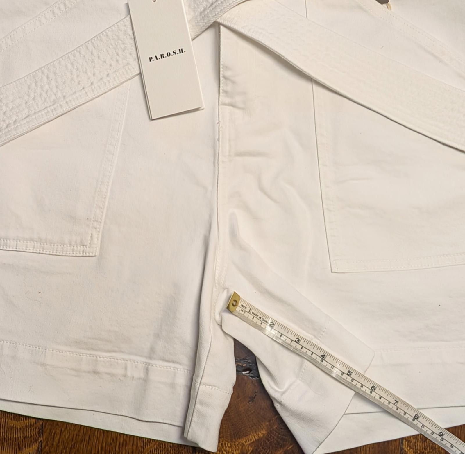 Parish Nation NWT P.A.R.O.S.H. White Denim Cabarex Shorts M 40 Parosh Size 32" / US 10 / IT 46 - 3 Thumbnail