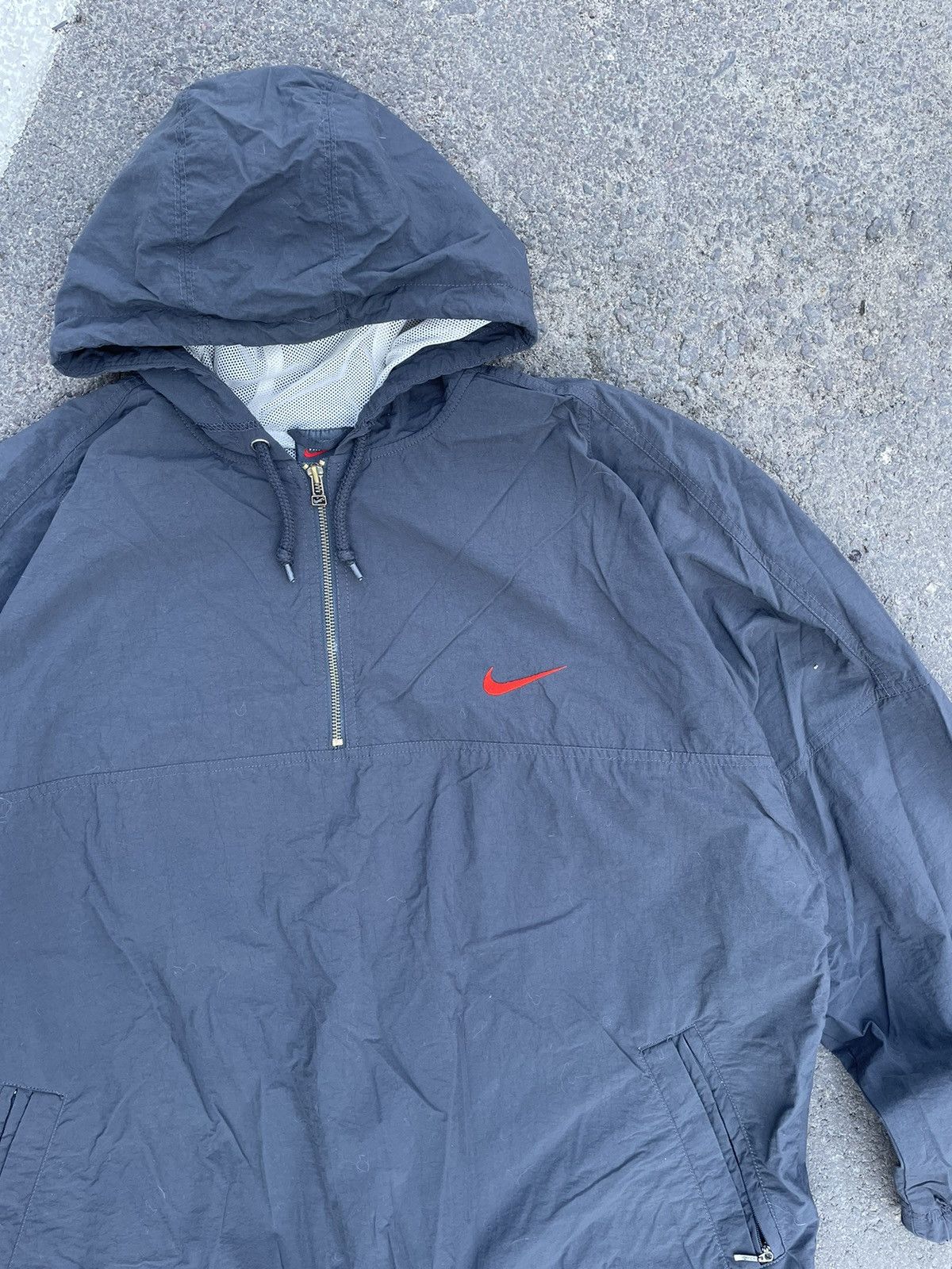Nike × Vintage Vintage Nike light jacket 1/4 windbreaker grey x-training Size US XL / EU 56 / 4 - 7 Thumbnail
