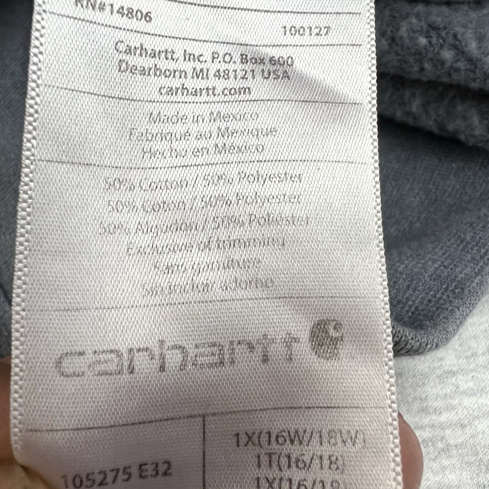 Carhartt Carhartt Hooded Pullover Sweatshirt Women 1X Gray Logo Knit Union Style Activewear Winter Fall Size XL / US 12-14 / IT 48-50 - 7 Thumbnail
