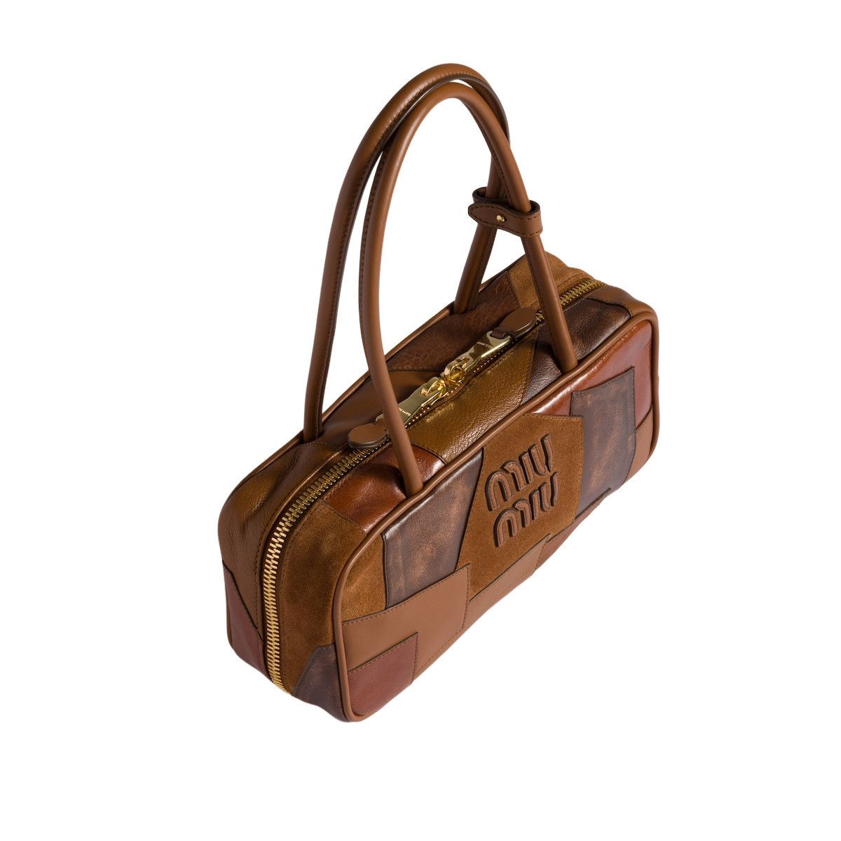Miu Miu MIU MIU Beau $4650 Patchwork Cognac Top Handle New & Authent Size ONE SIZE - 2 Thumbnail