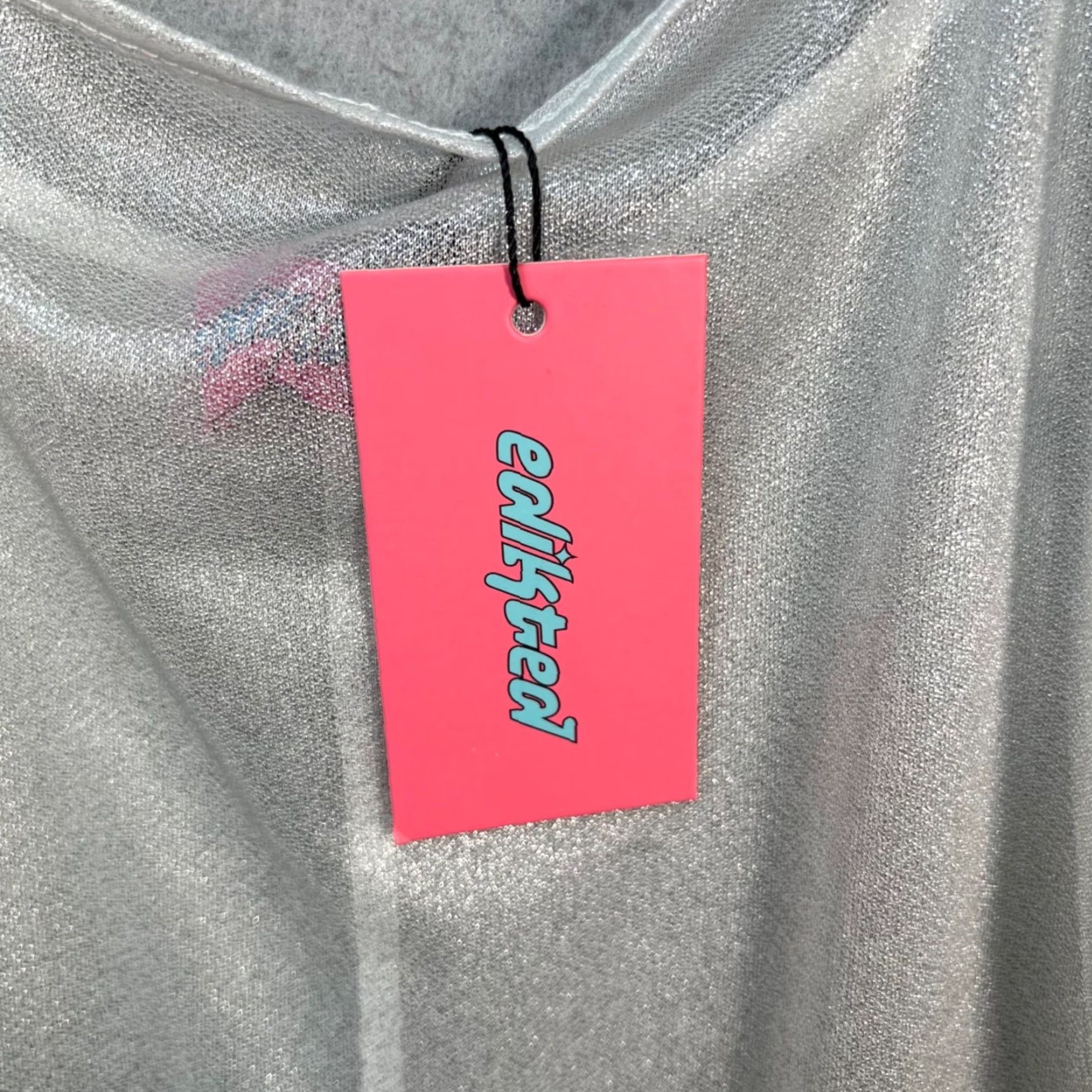 Vintage Edikted Womens Maxi Dress Sleeveless Sheer Silver W/ Adjustable Straps M / Silver / Party/Cocktail / Maxi / Brand: Edikted / Size: M Size M / US 6-8 / IT 42-44 - 5 Thumbnail