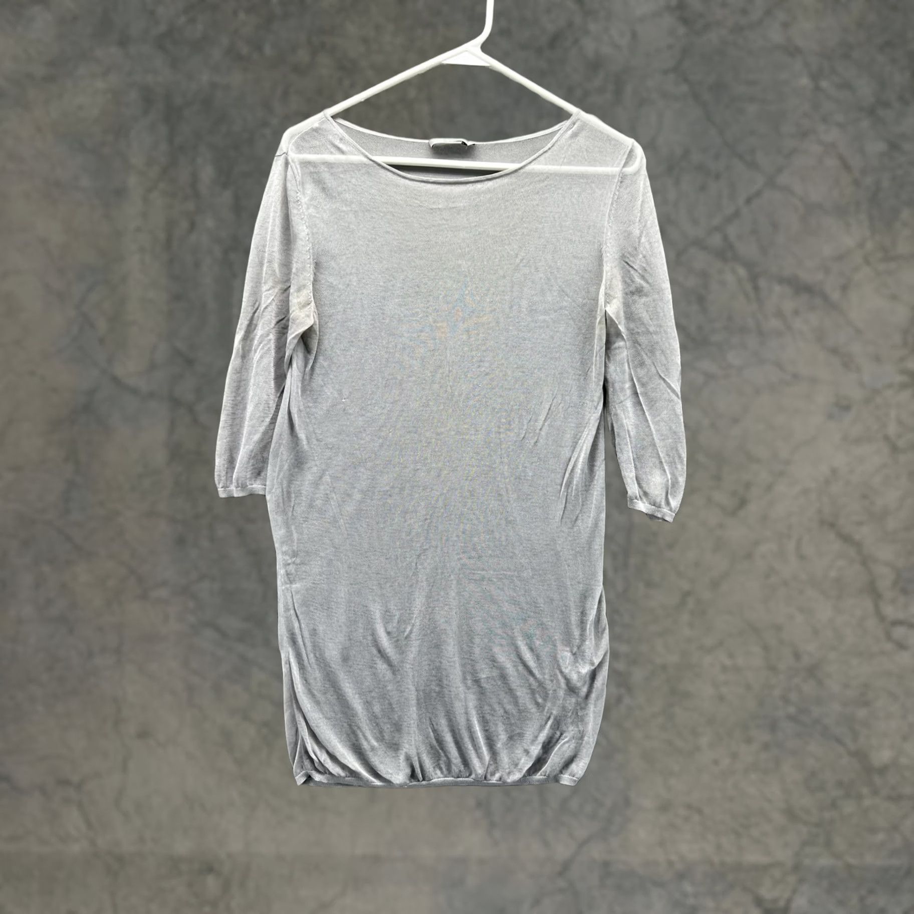Cos COS Shirt Dress Womens Small Gray Boat Neck 3/4 Sleeve Tunic Lightweight Jersey Top Size S / US 4 / IT 40 - 1 Thumbnail