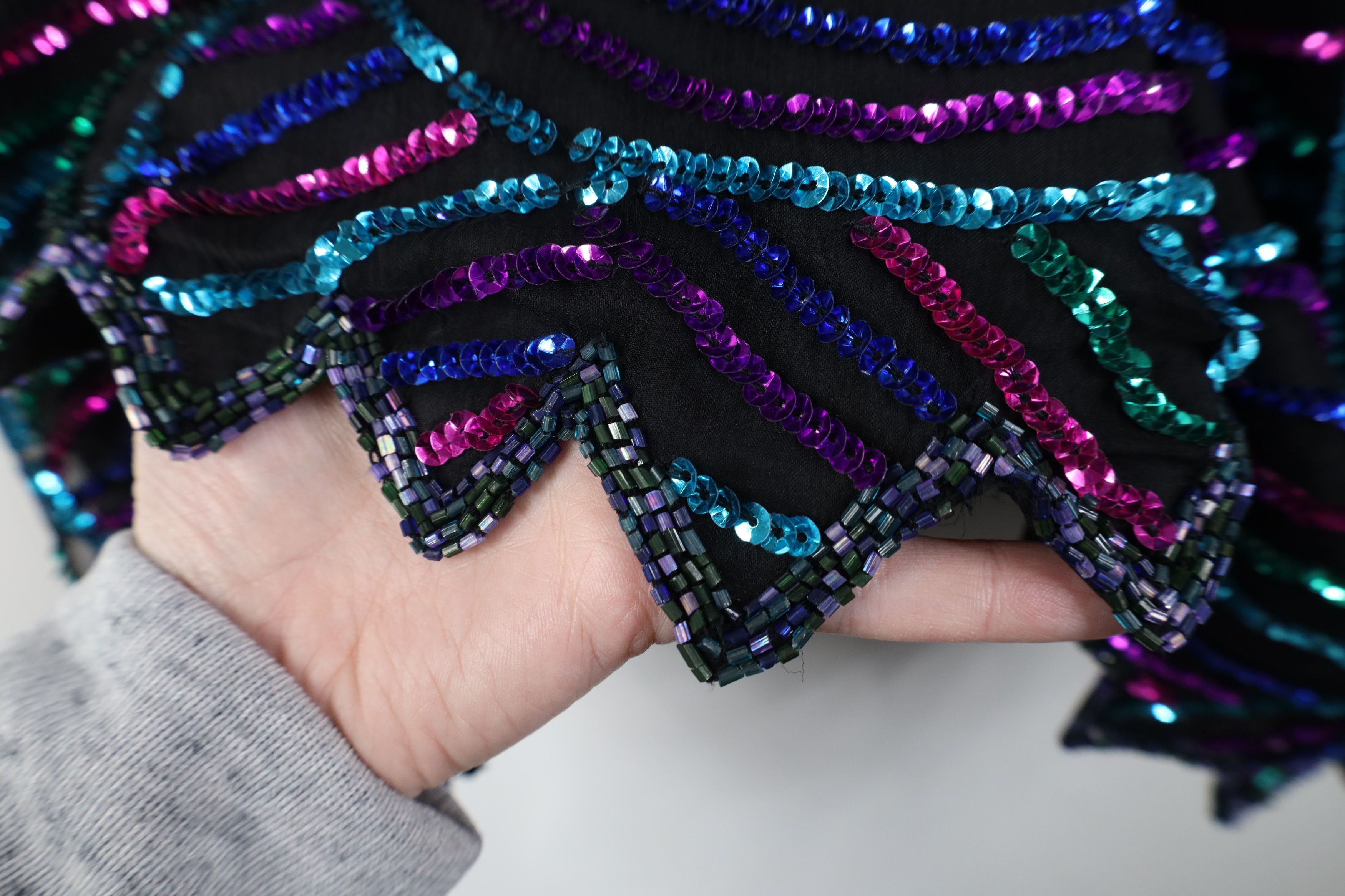 Vintage Vintage 90s Scala Sequin Beaded Evening Party Shirt Silk Size 3XL / US 20-22 - 6 Thumbnail