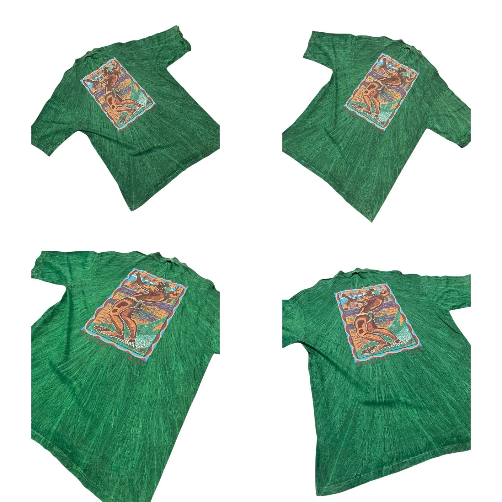 Vintage VINTAGE Crazy Shirts Hawaii Tie Dye T-Shirt Men XL Made In USA Shirt Mens Green USA Tie Dye Graphic Print 1990s Size US XL / EU 56 / 4 - 8 Thumbnail