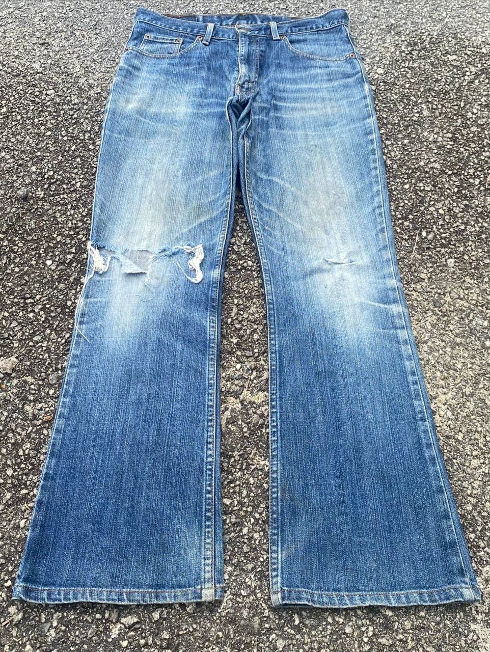 Levi's Vintage Levis 516 Flare Distressed Denim Size US 31 - 1 Thumbnail