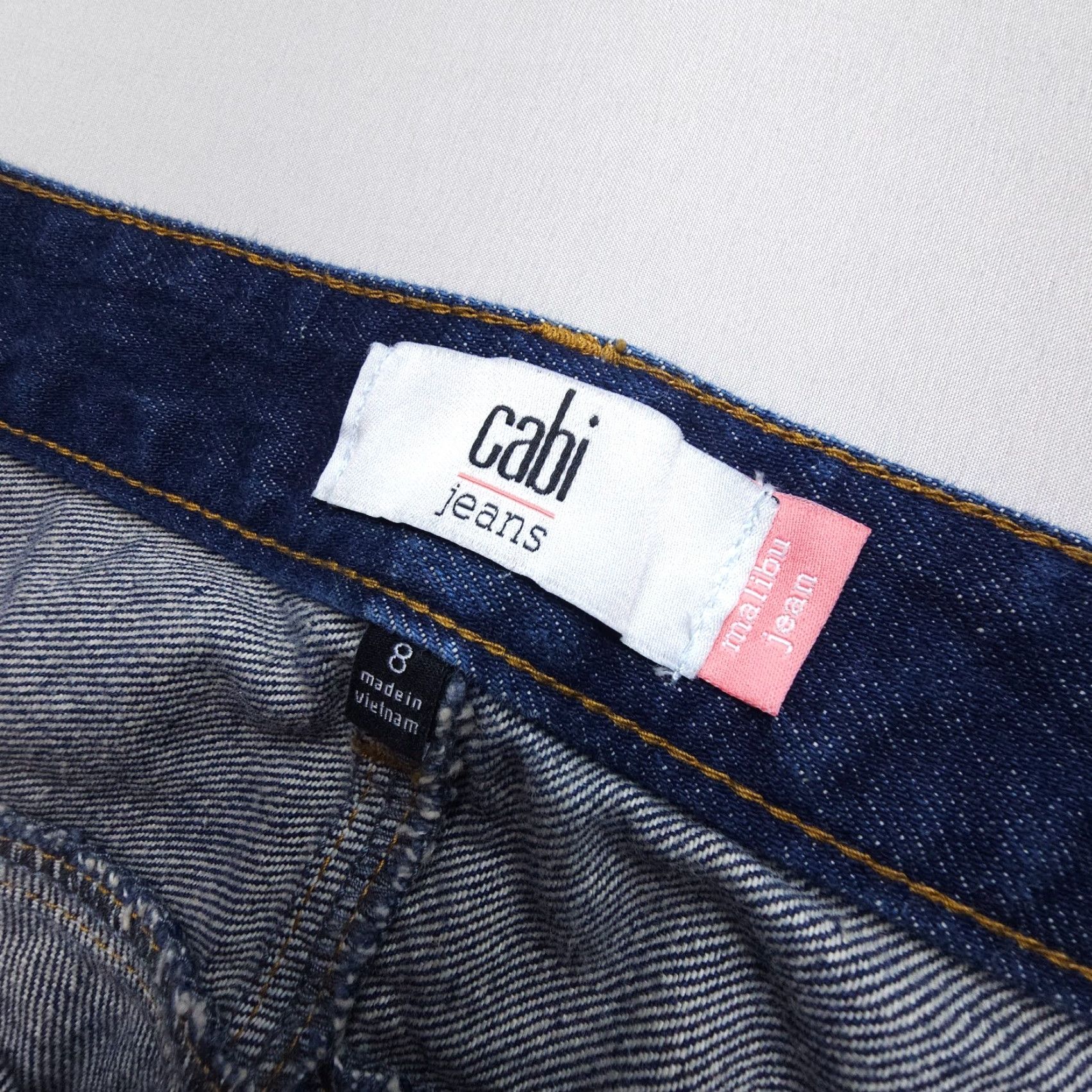 Vintage Cabi Malibu Jeans Womens 8 Dark Distressed Mid Rise Denim 100% Cotton Blue Size 30" / US 8 / IT 44 - 3 Thumbnail