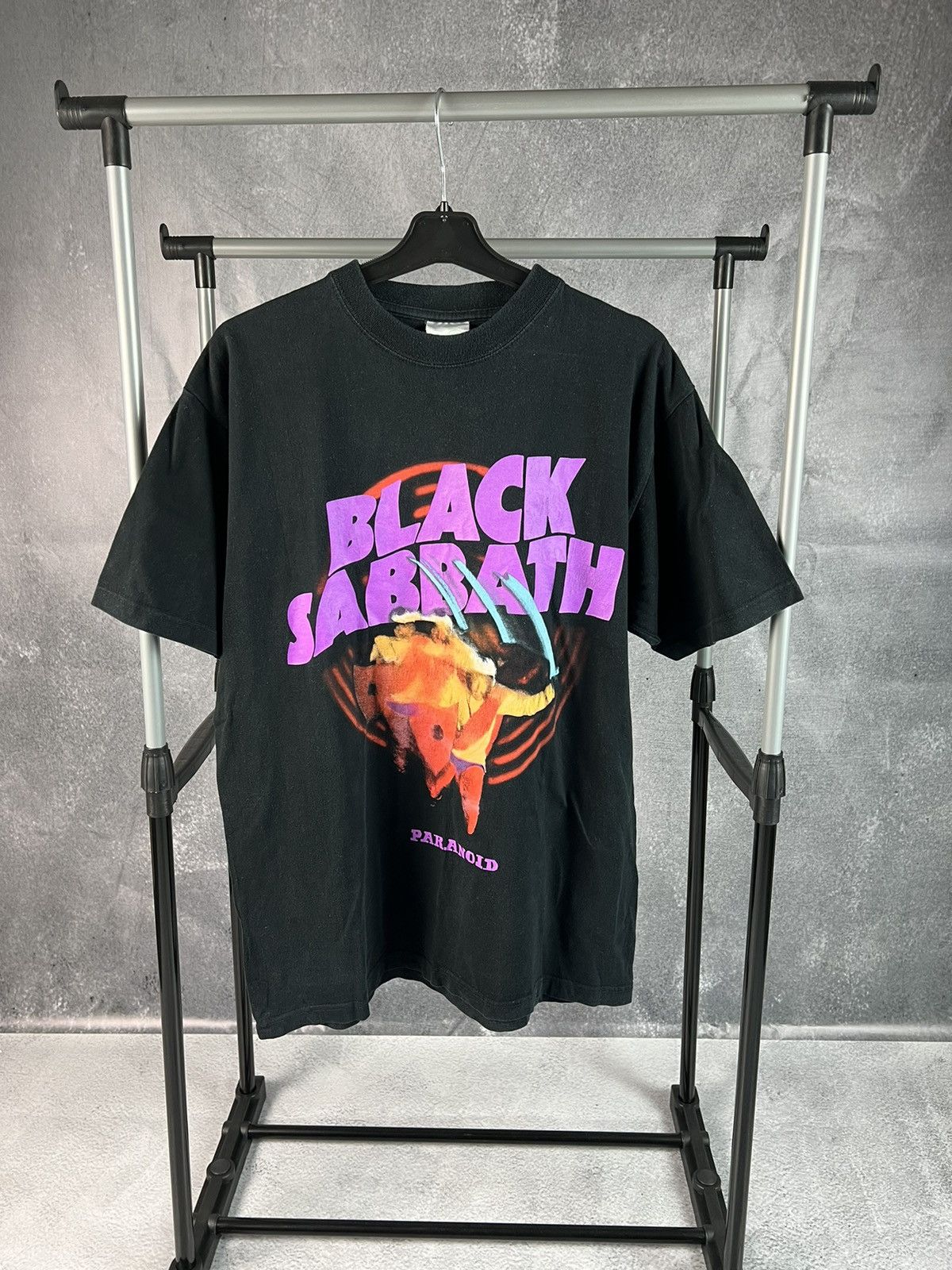 image of Vintage Black Sabbath Paranoid 90’S T-Shirt, Men's (Size Large)