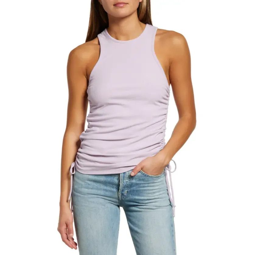 Other WAYF Jayce Ruched Racer Tank In Lavender, Sz. XS Size XS / US 0-2 / IT 36-38 - 1 Thumbnail
