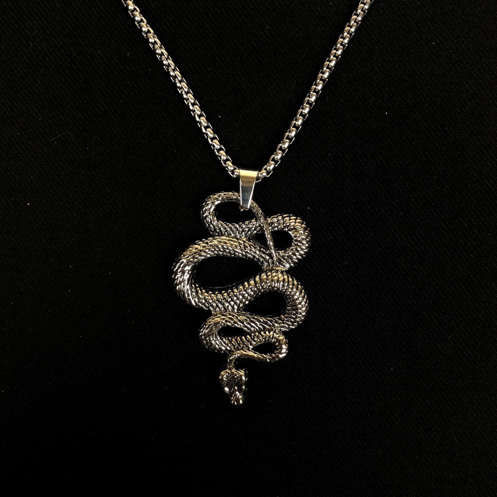 Jewelry Snake Pendant Necklace Y2K Gothic Punk Chain Size ONE SIZE - 1 Thumbnail