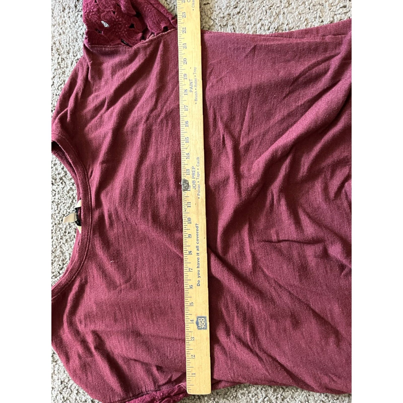 American Eagle Outfitters VINTAGE American Eagle Women's Blouse XL Long Sleeve Top Pullover Casual Classic Solid Maroon Red Size XL / US 12-14 / IT 48-50 - 4 Thumbnail