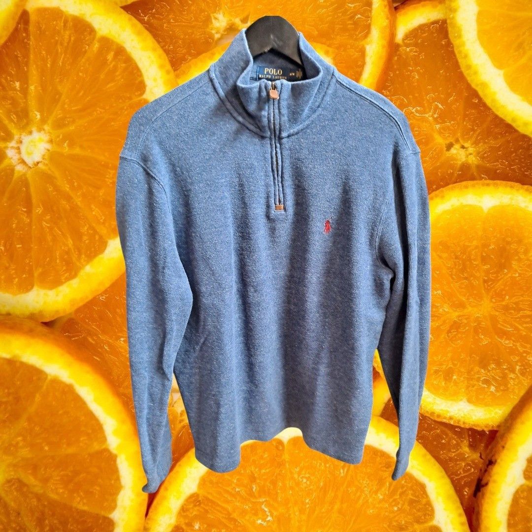 Polo Ralph Lauren Polo Ralph Lauren Quarter Zip Pullover Sweater Blue Cotton B Size US M / EU 48-50 / 2 - 2 Thumbnail