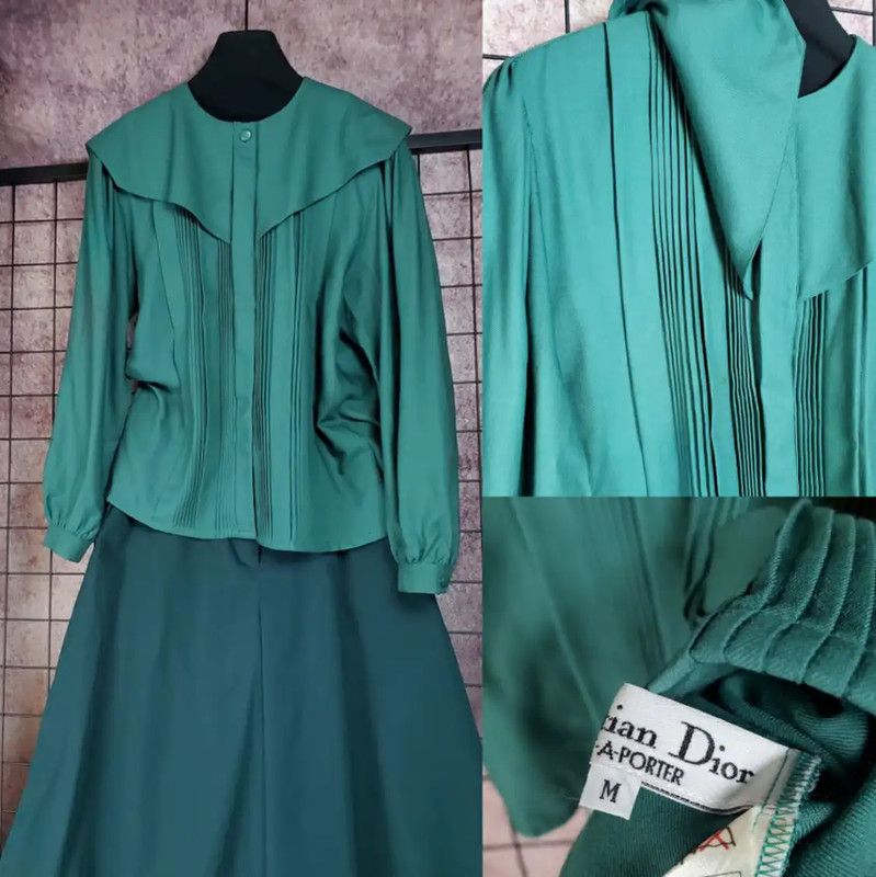 Dior Dior Green Wool Long Sleeve Shirt 0089 Size M / US 6-8 / IT 42-44 - 1 Thumbnail